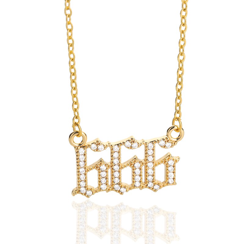 111-999 Angel Number Necklace with Bling Zirconia