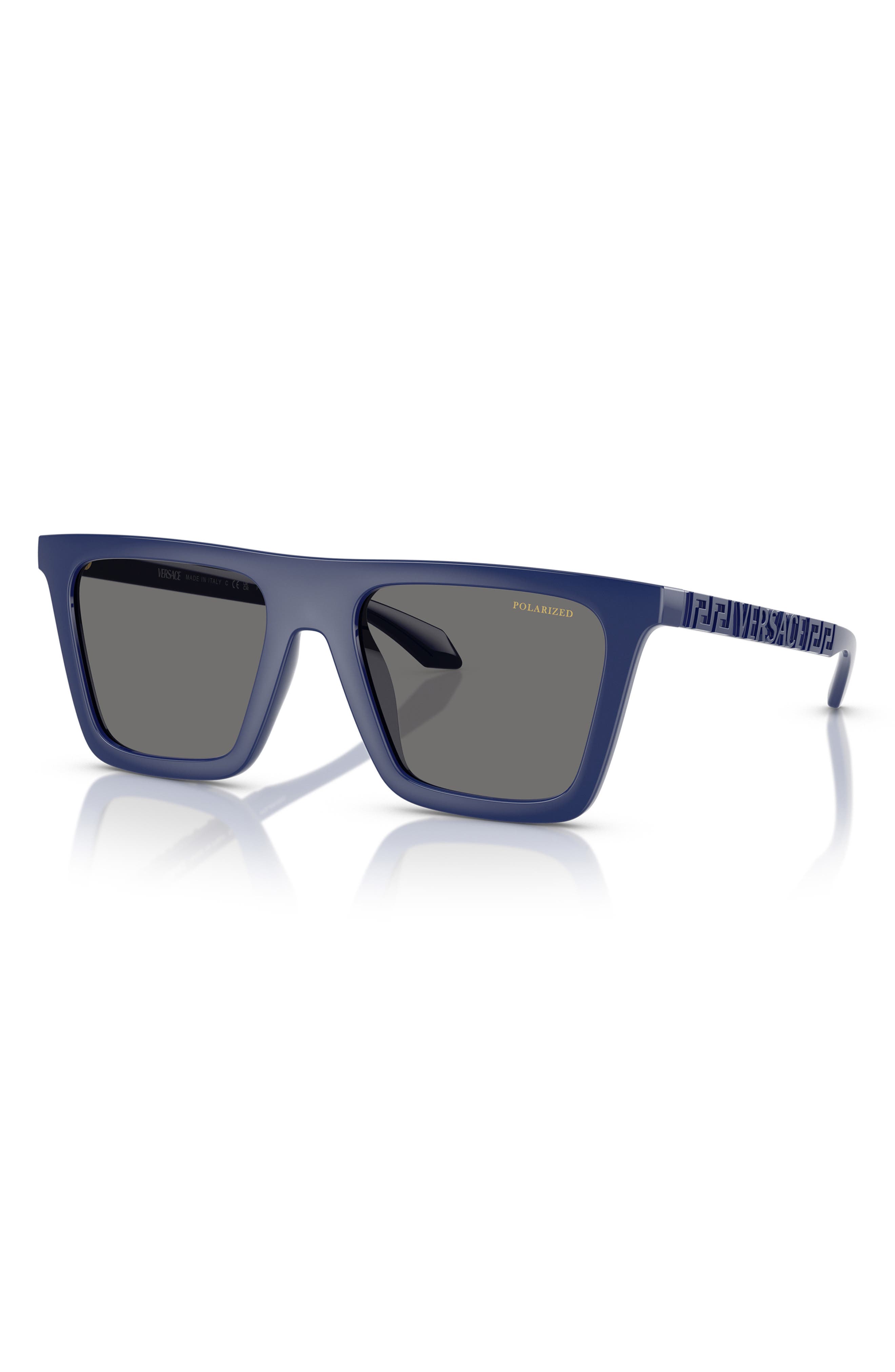 Versace 53mm Polarized Rectangular Sunglasses