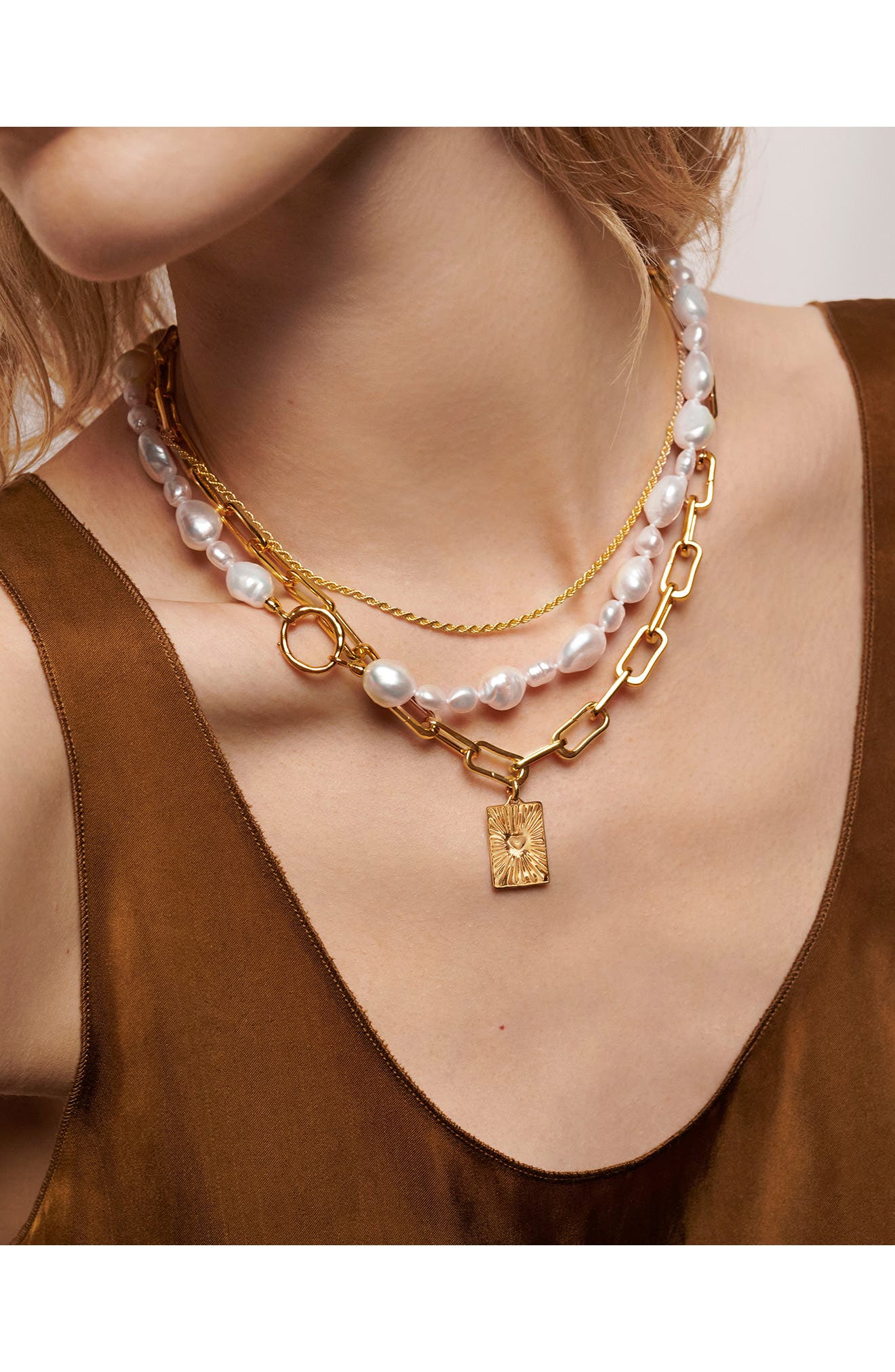 Monica Vinader Nura Reef Irregular Freshwater Pearl Necklace