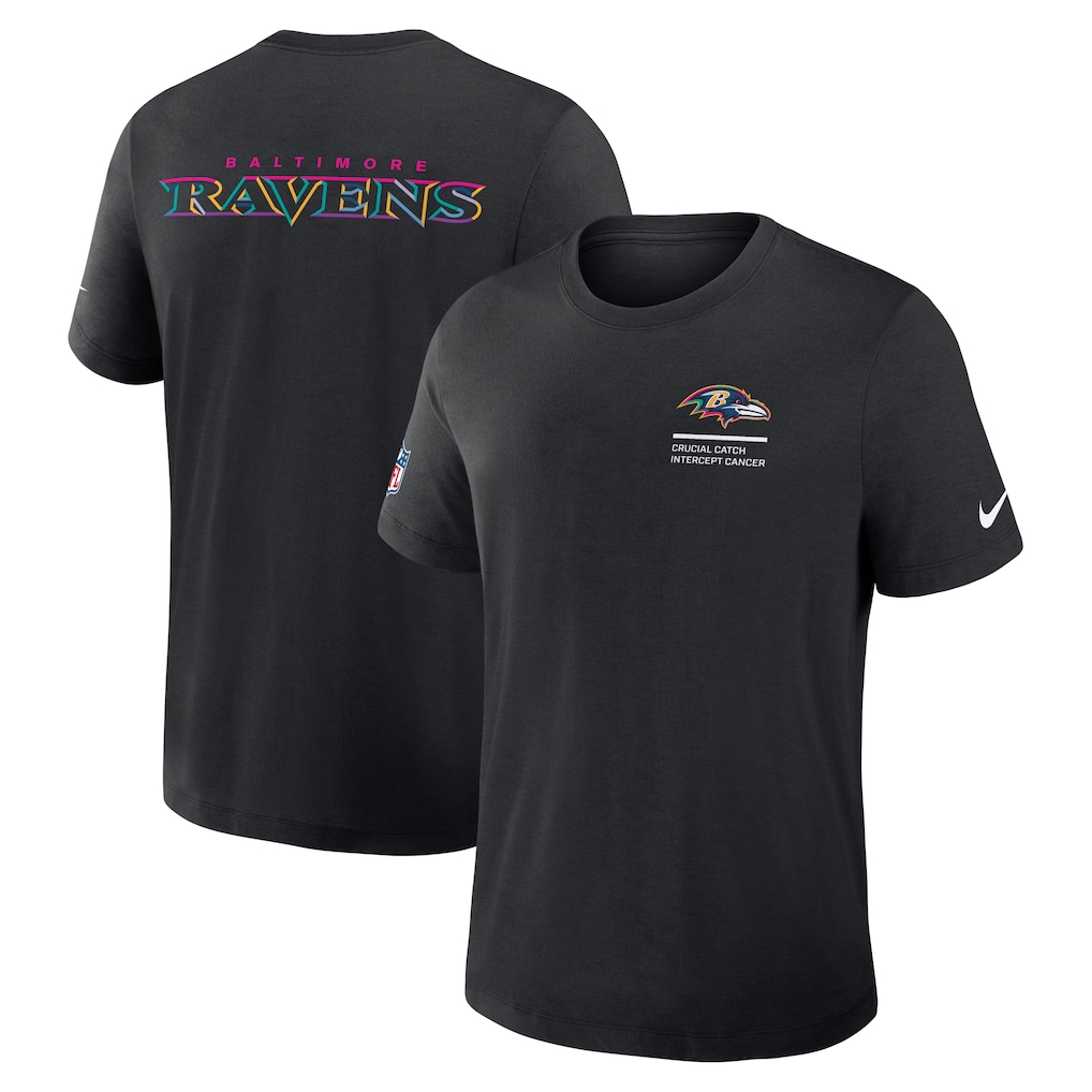 Baltimore Ravens Nike 2025 NFL Crucial Catch Tri-Blend Dri-FIT T-Shirt - Black