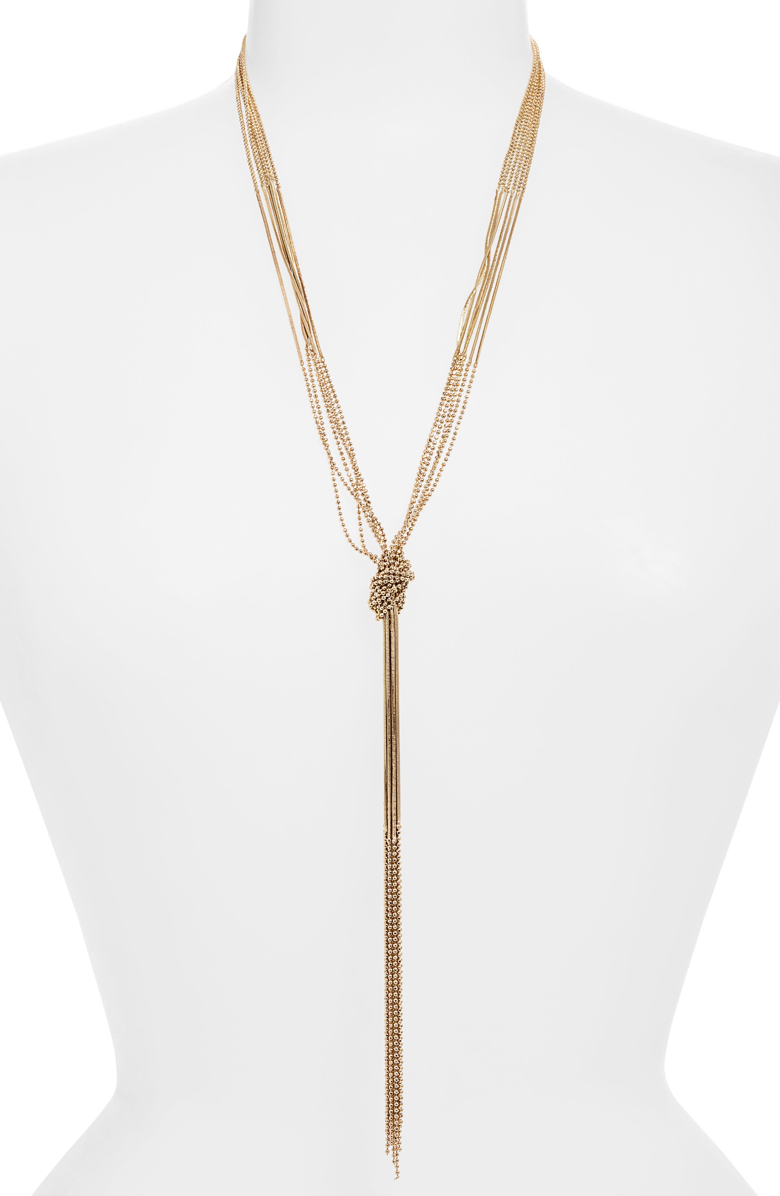 Tasha Knotted Multichain Y-Necklace