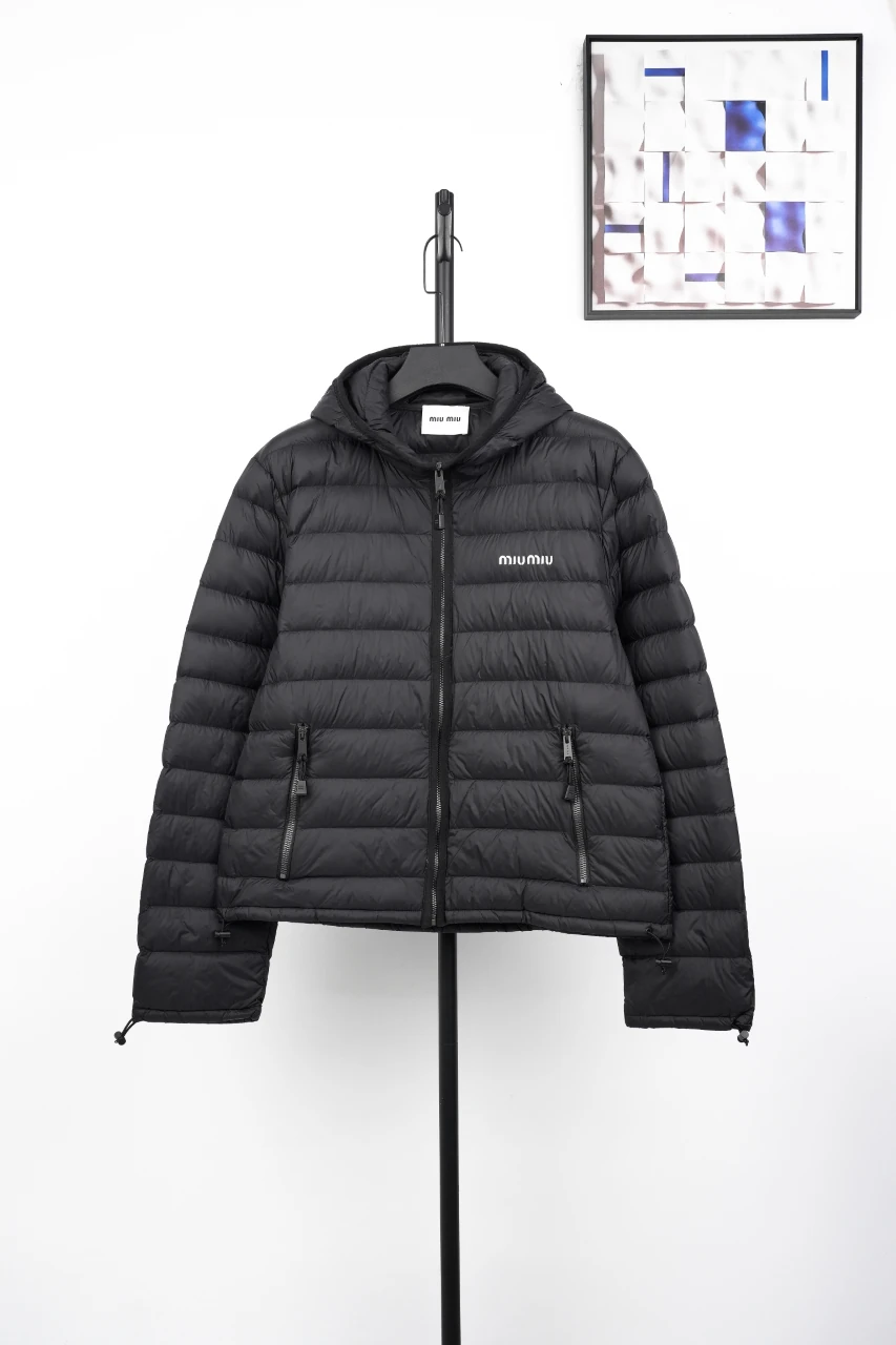 Miu Miu Black Logo Hooded Down Jacket product photo from LabelPicks