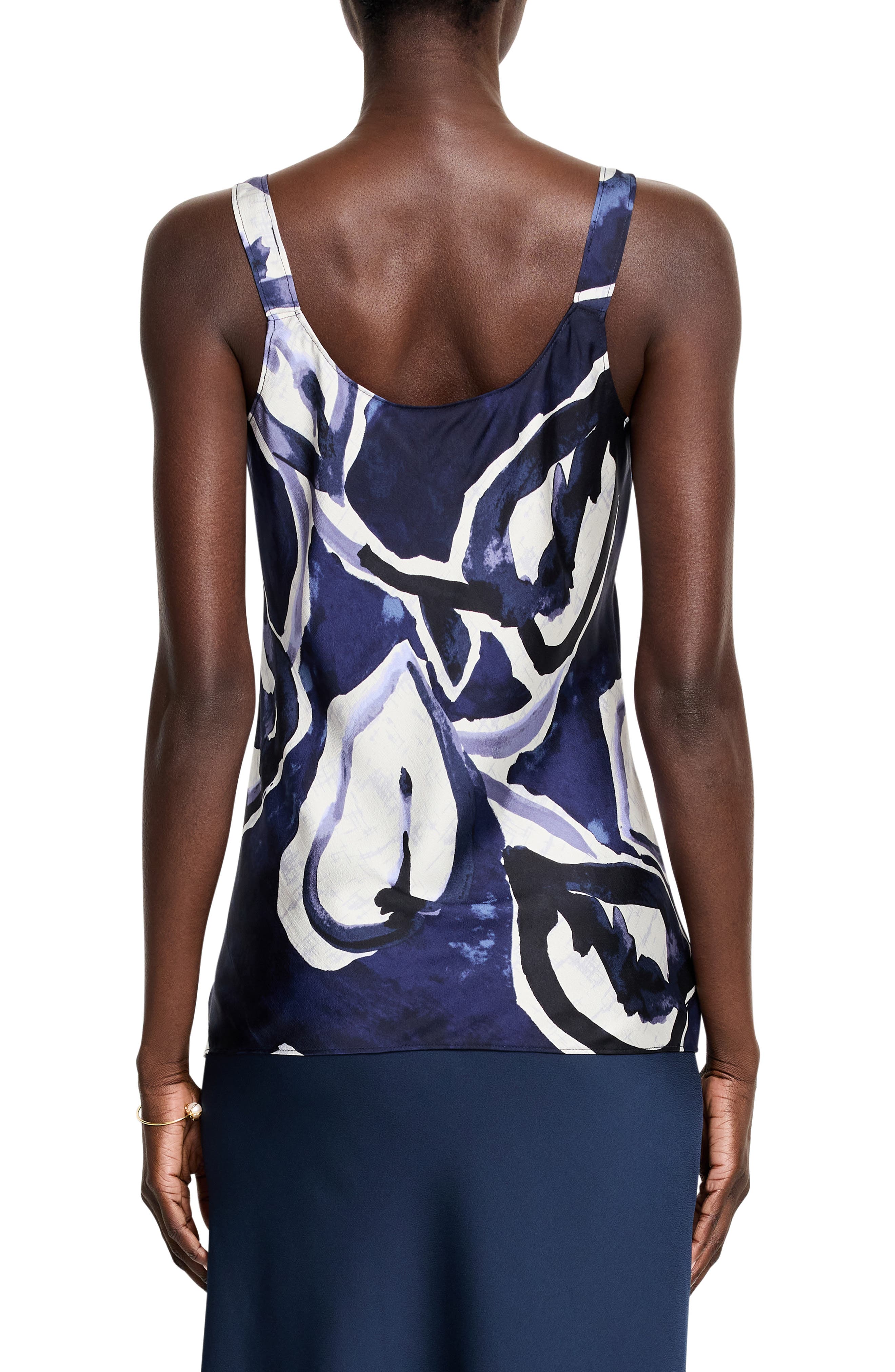 NIC+ZOE Watercolor Vines Scoop Neck Crepe Tank Top