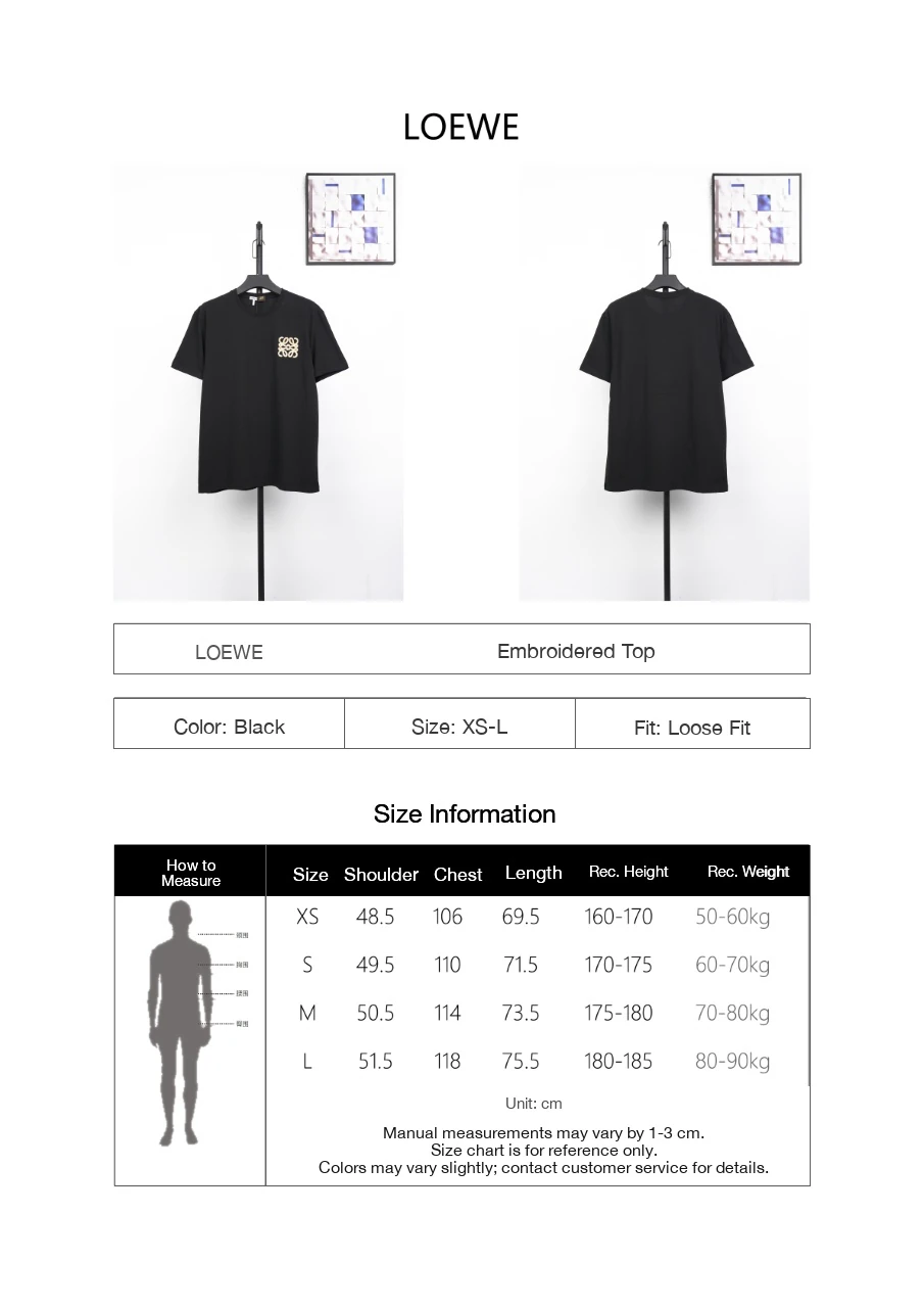 LOEWE Black Matte Anagram Embroidered T-Shirt product photo from LabelPicks