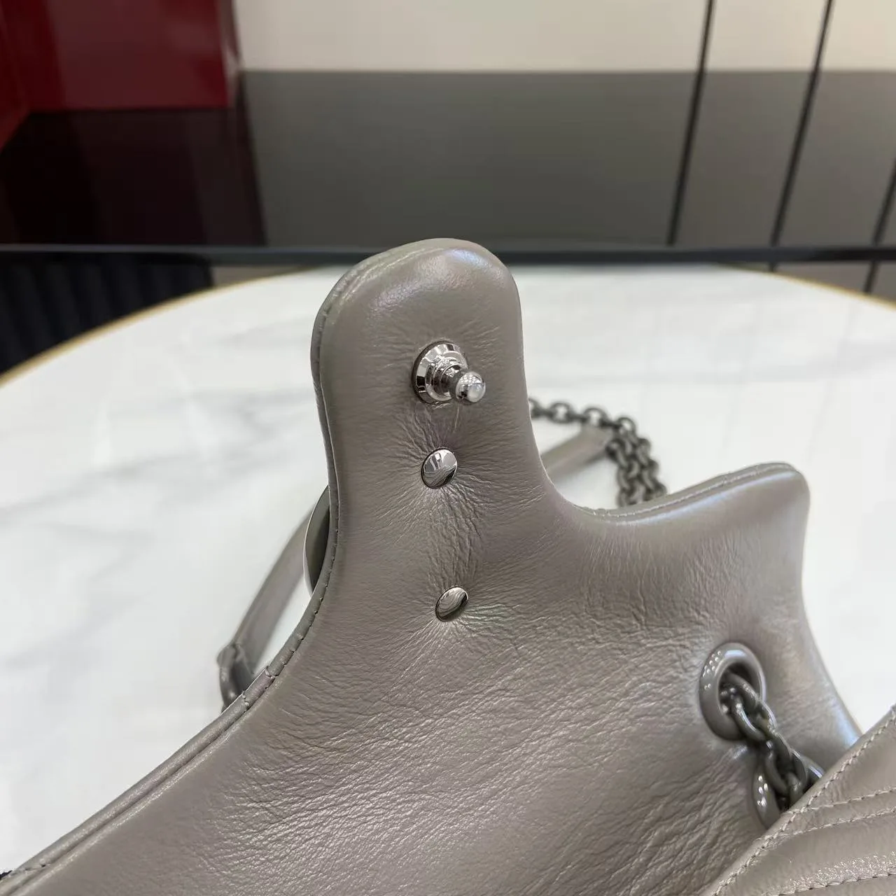 Gucci Grey Marmont GG Supreme Canvas Shoulder Bag product photo from LabelPicks