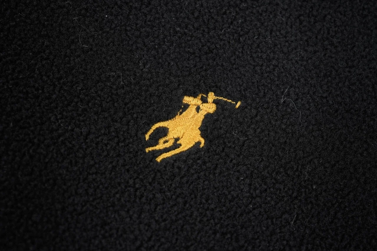 Ralph Lauren Black Pony Embroidered Fleece Long Sleeve Polo Shirt product photo from LabelPicks