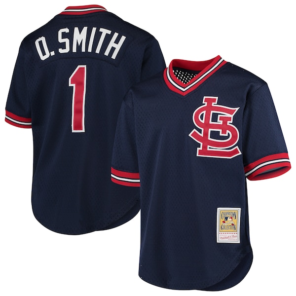 Ozzie Smith St. Louis Cardinals Youth Cooperstown Collection Mesh Batting Practice Jersey - Navy