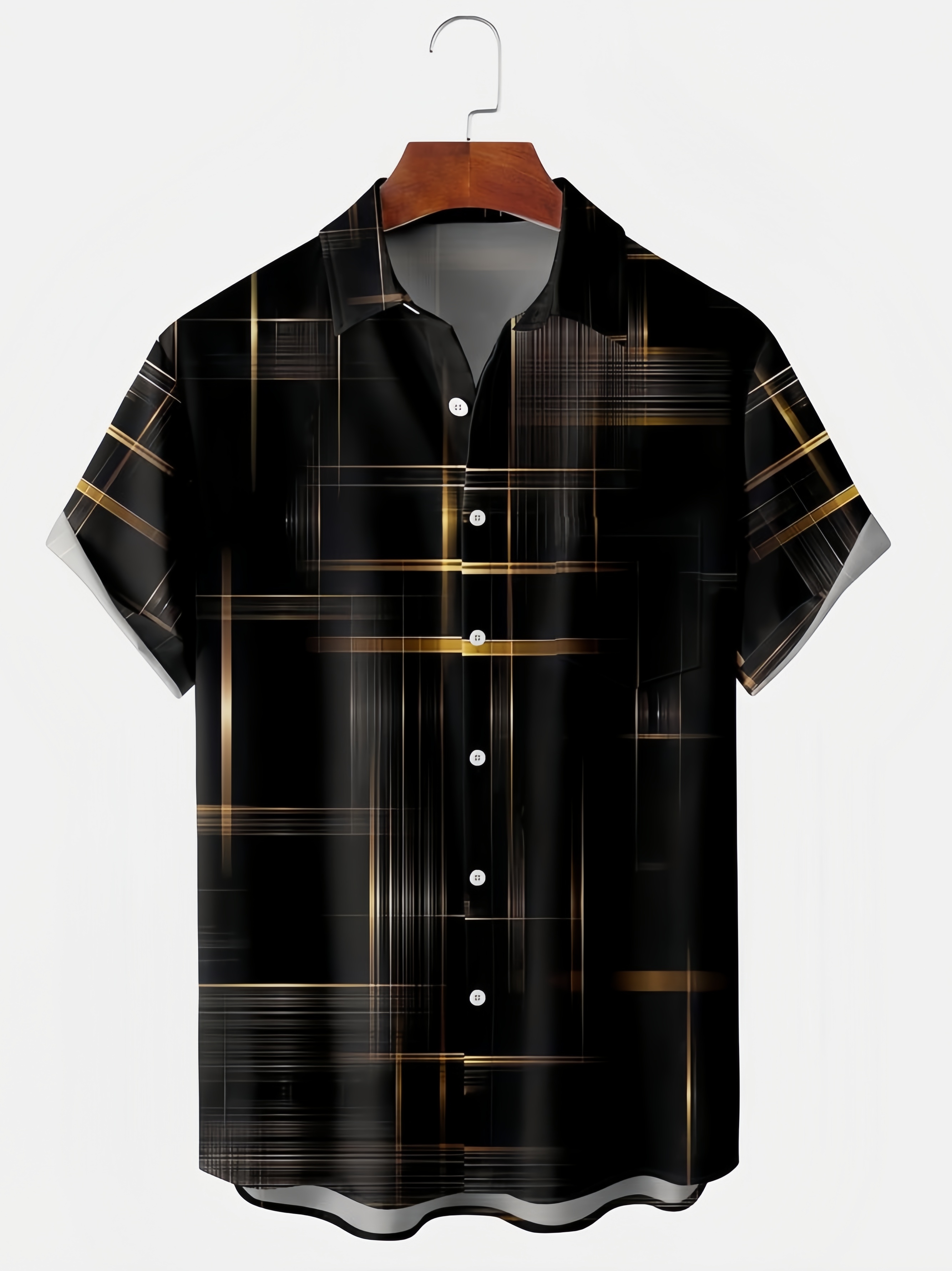 Men's Casual Short Sleeve Hawaiian Shirt with Chest Pocket Print