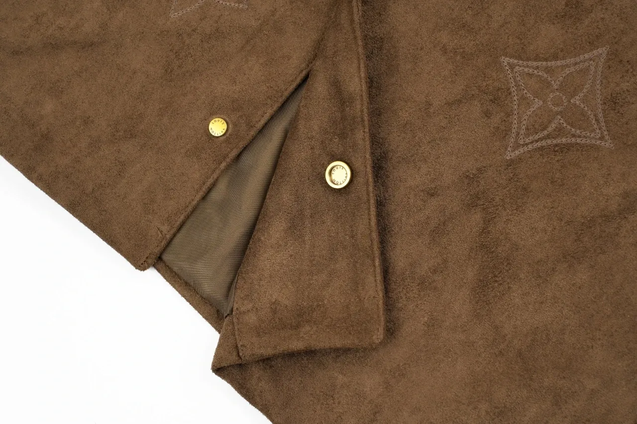 Louis Vuitton Camel Brown Suede Feel Padded Shirt Jacket product photo from LabelPicks