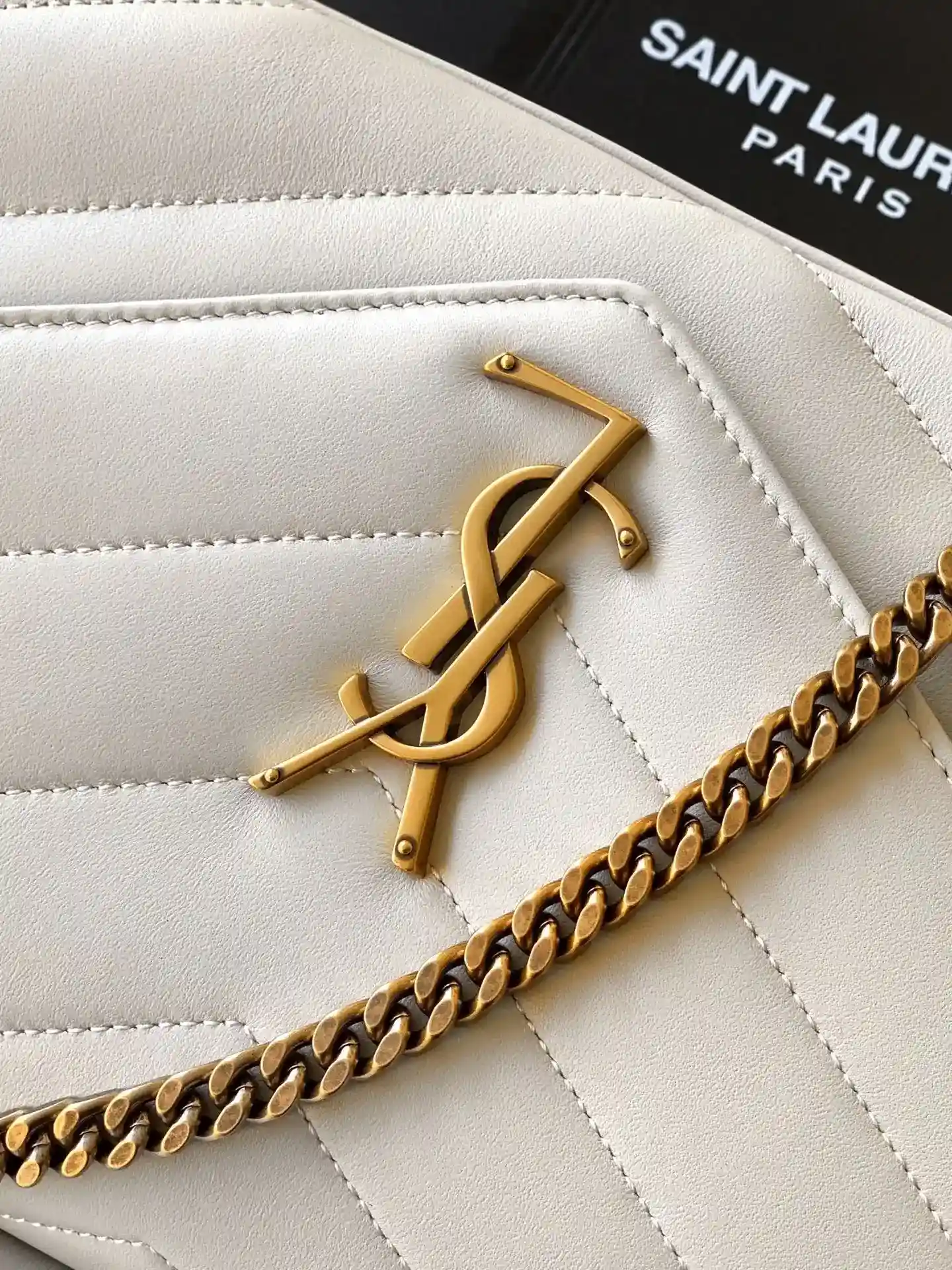 Saint Laurent White Loulou Lambskin Shoulder Bag product photo from LabelPicks