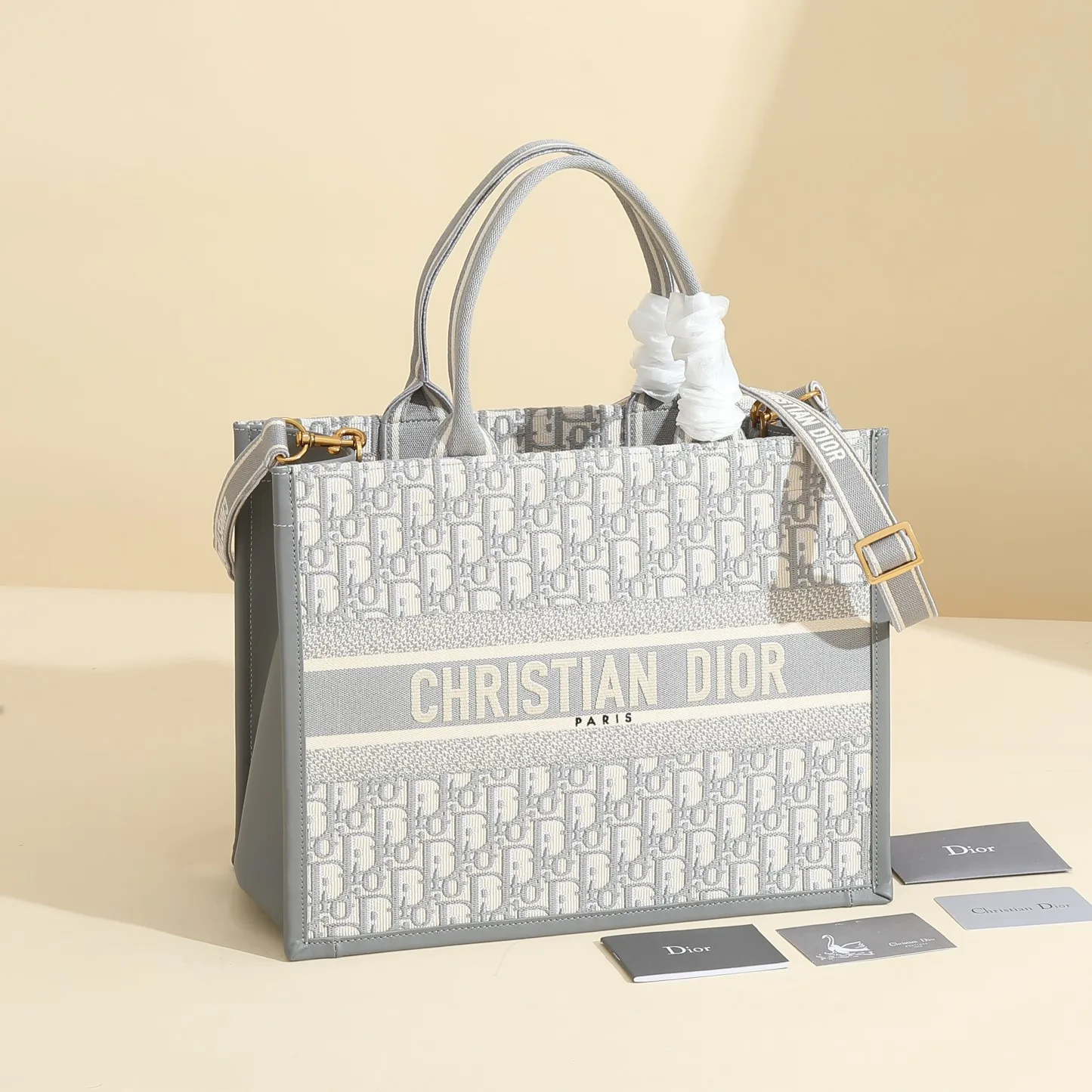 Dior Book Tote Grey Oblique Canvas Tote Bag product photo from LabelPicks