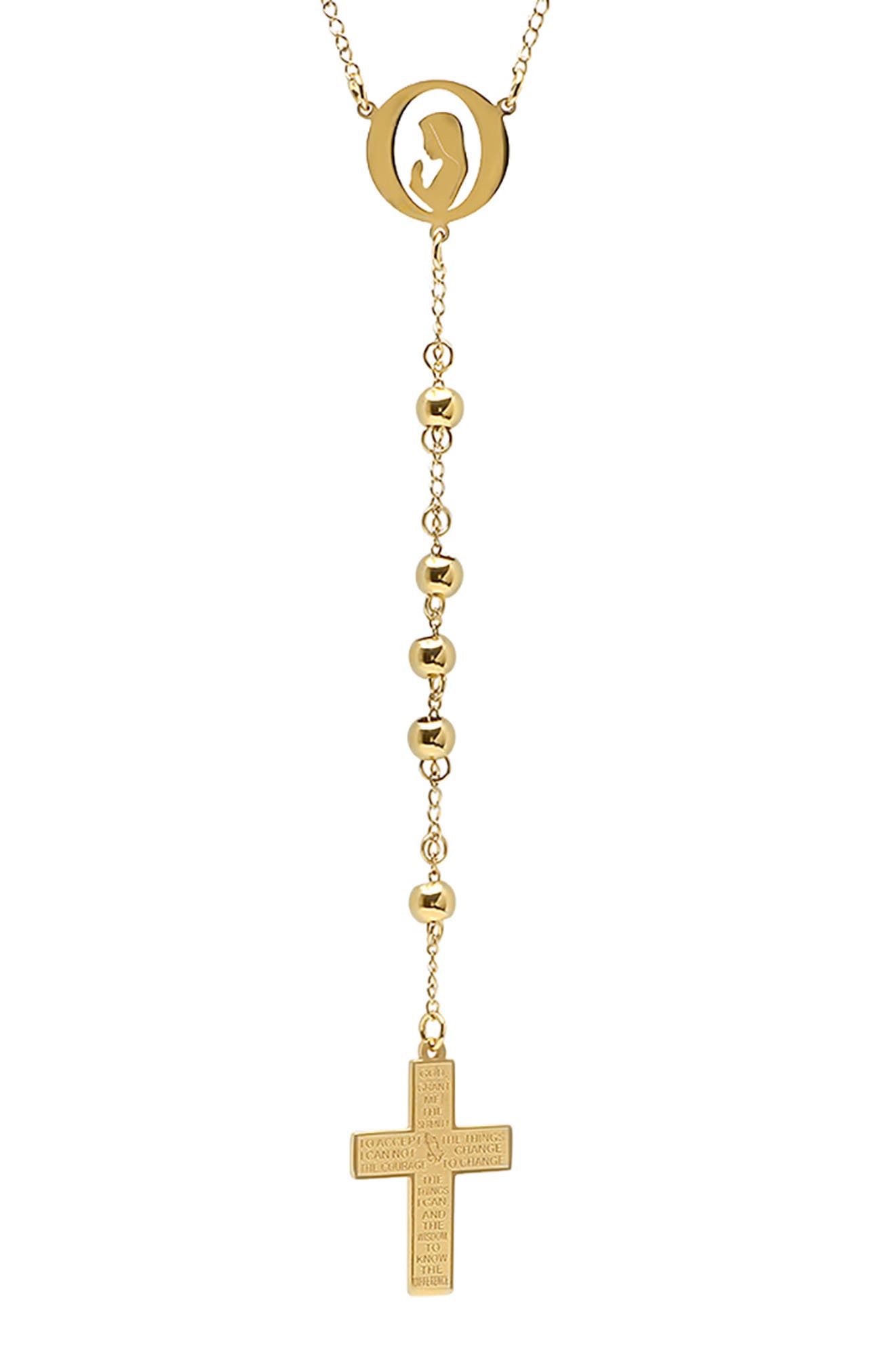 HMY JEWELRY Serenity Rosary Drop Necklace