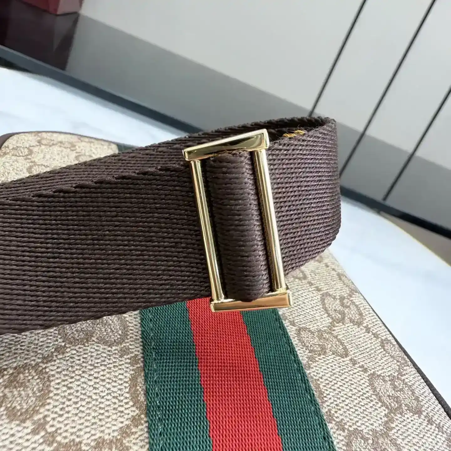 Gucci Generation Beige Canvas and Leather Crossbody Bag product photo from LabelPicks