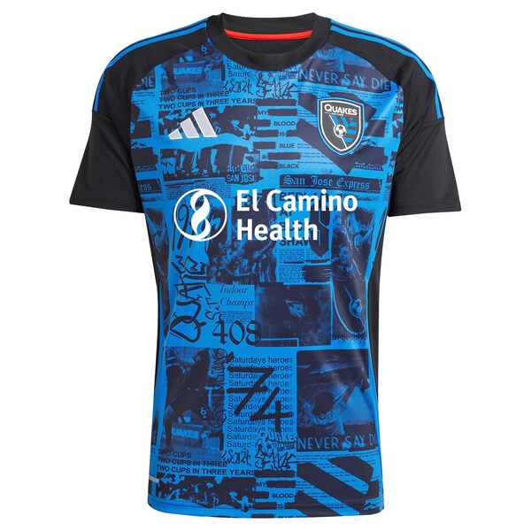 San Jose Earthquakes adidas 2025 Headliner Replica Custom Jersey - Black