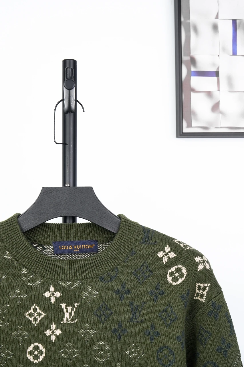Louis Vuitton Green Camo Monogram Crewneck Sweater product photo from LabelPicks