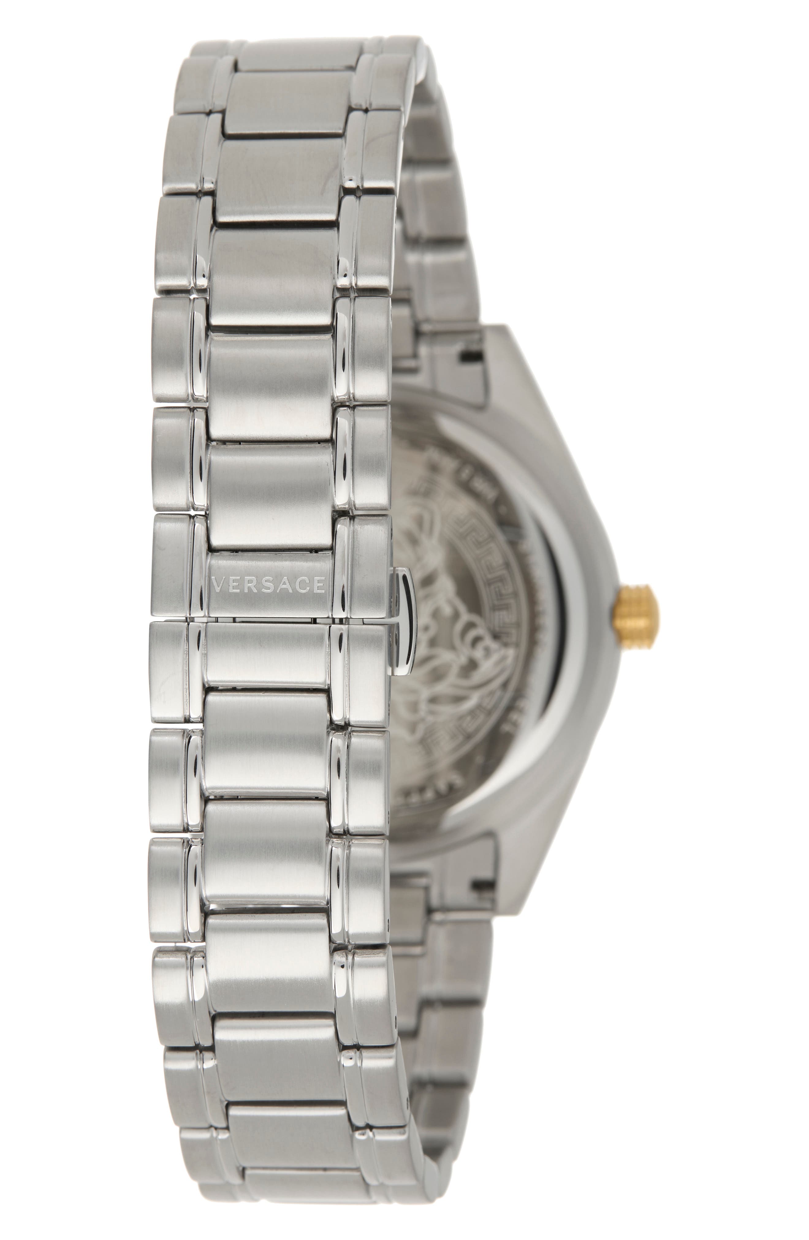 Versace V-Code GMT Bracelet Watch, 44mm