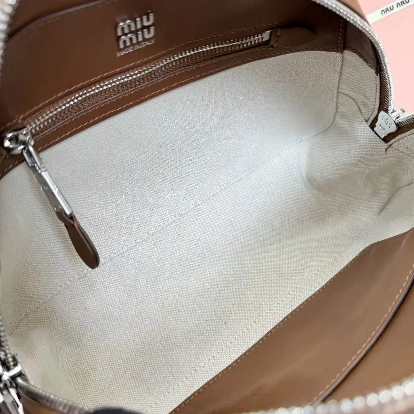 Miu Miu Vivant Brown Lambskin Top Handle Bag product photo from LabelPicks