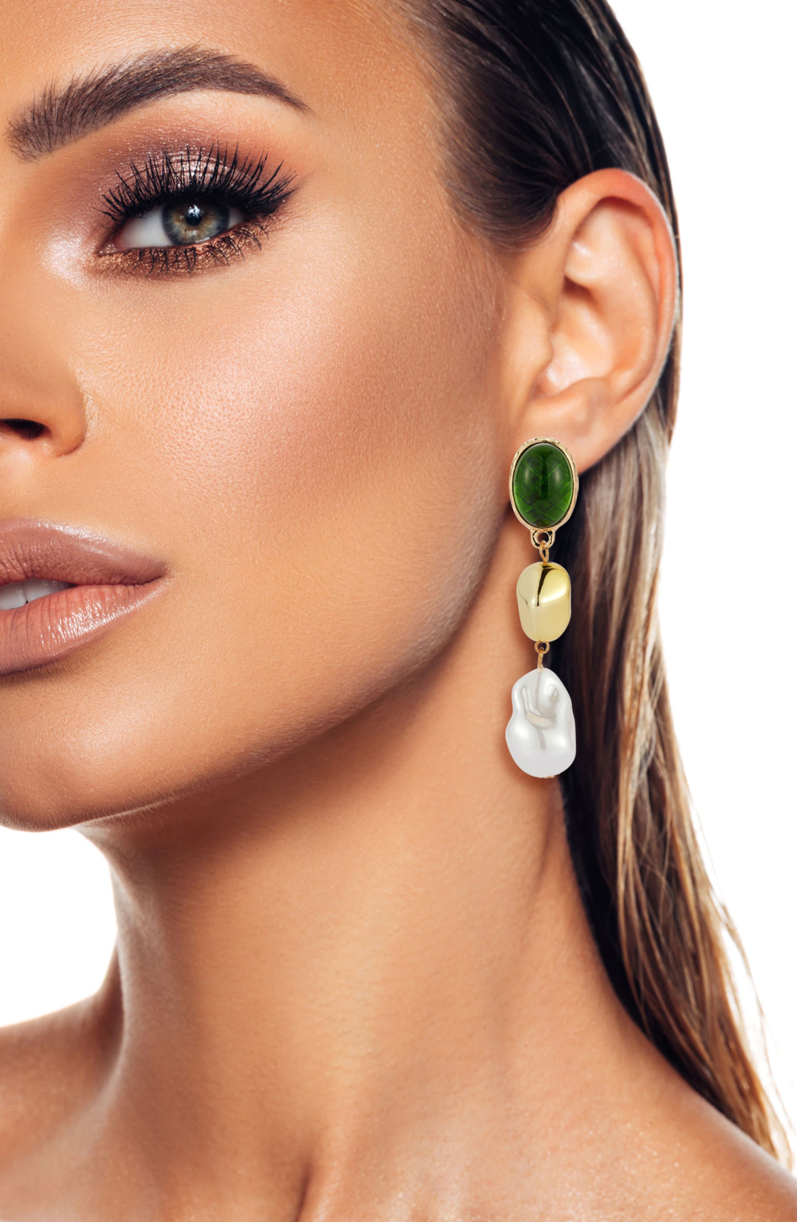 SPHERA MILANO Pebble Faux Pearl Drop Earrings