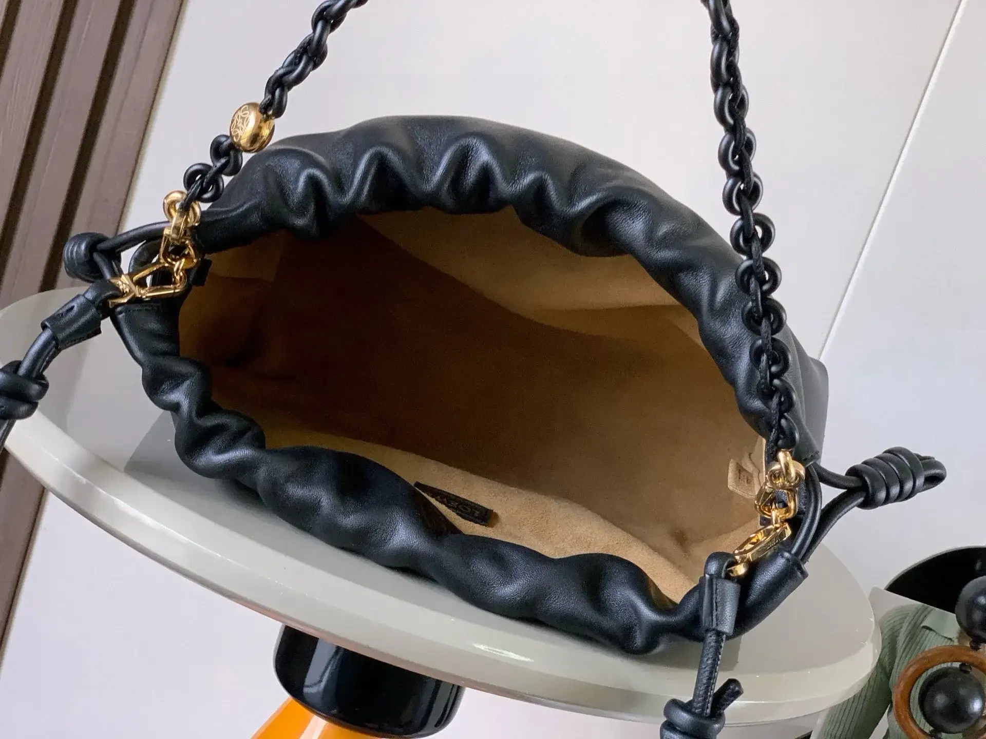 Loewe Black Flamenco Suede Leather Bucket Bag product photo from LabelPicks