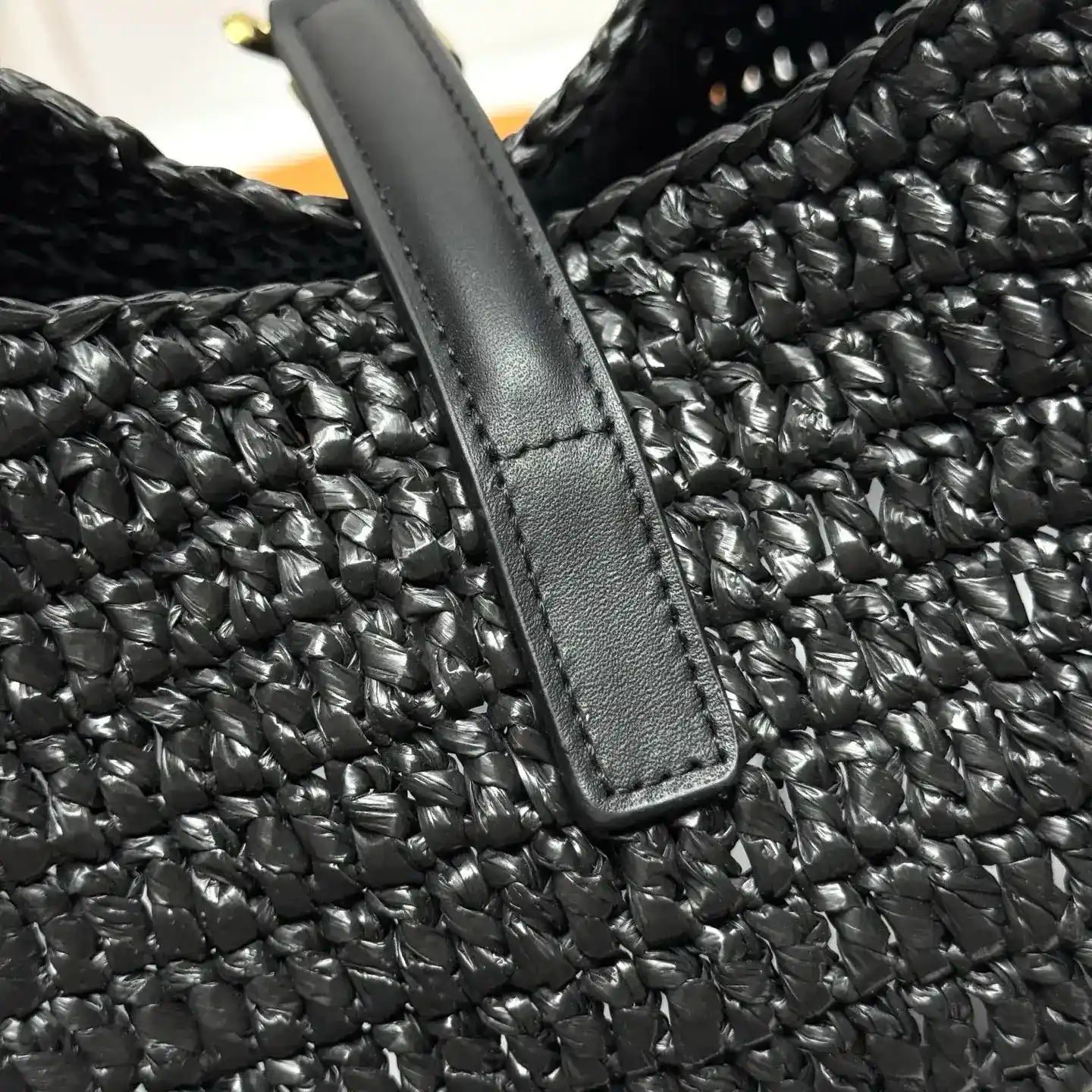 Saint Laurent Black Straw Woven Shoulder Bag product photo from LabelPicks