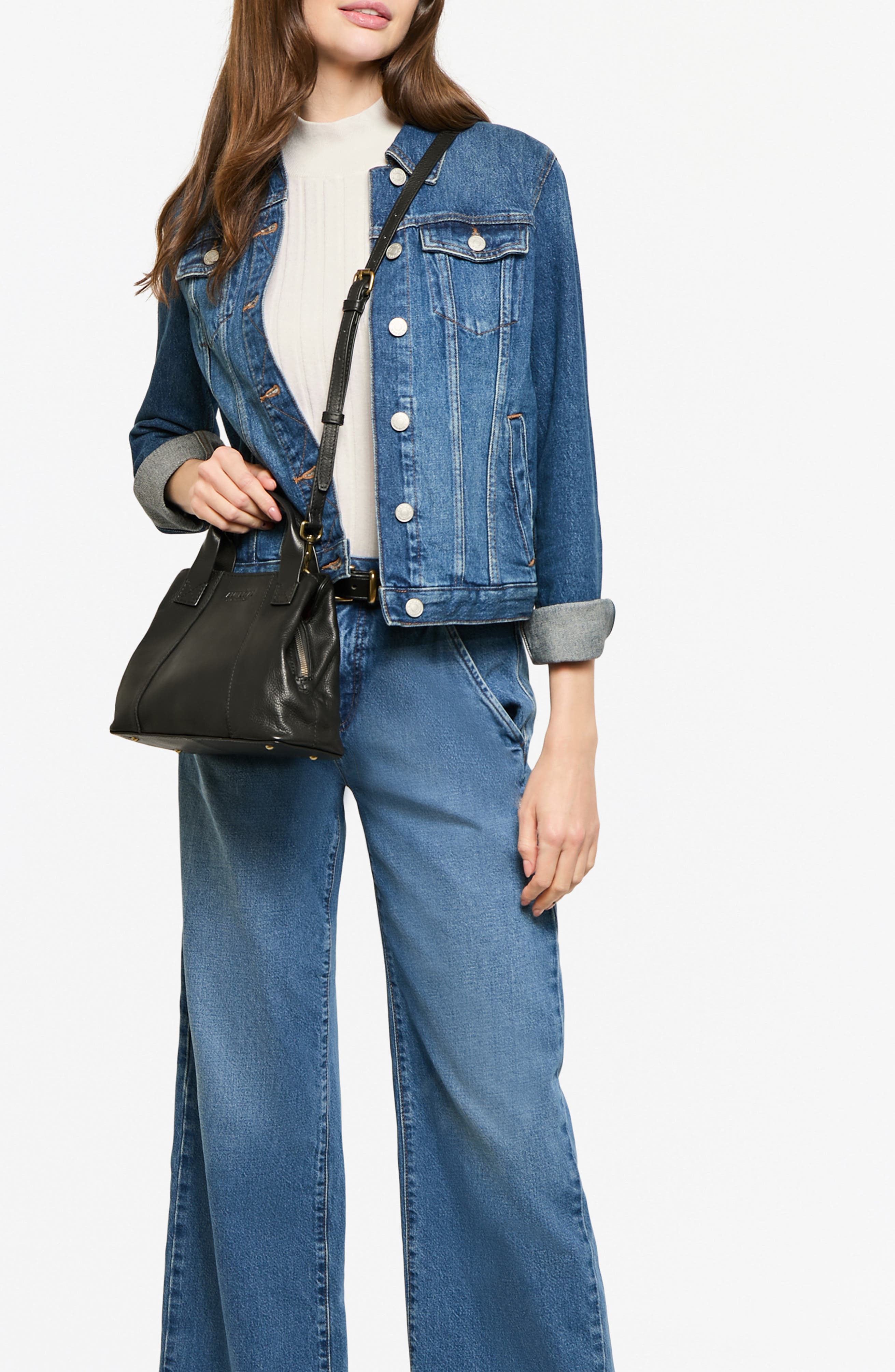 AMERICAN LEATHER CO. Ada Tripe Entry Leather Crossbody Bag