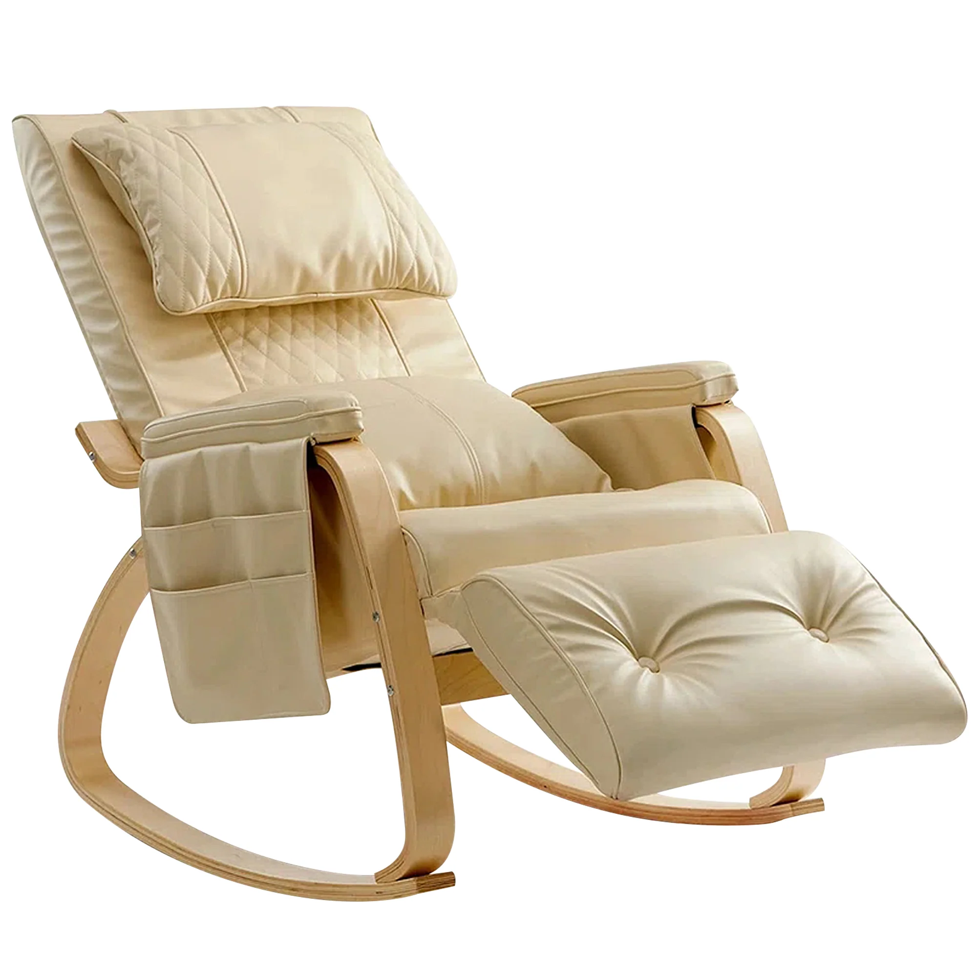 Heated Massage Rocking Chair - PU Leather Recliner with Vibration