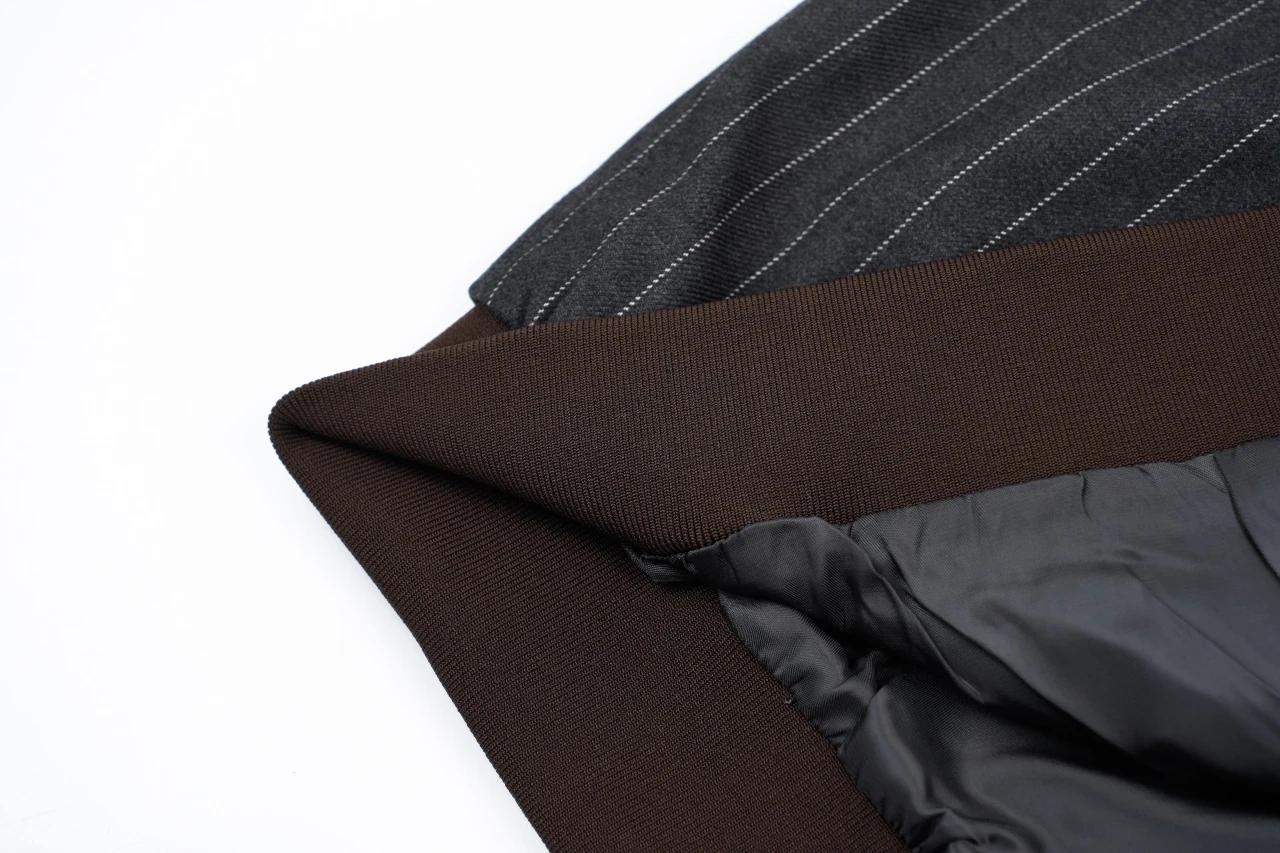 Miu Miu Dark Grey Striped Wool Jacket product photo from LabelPicks