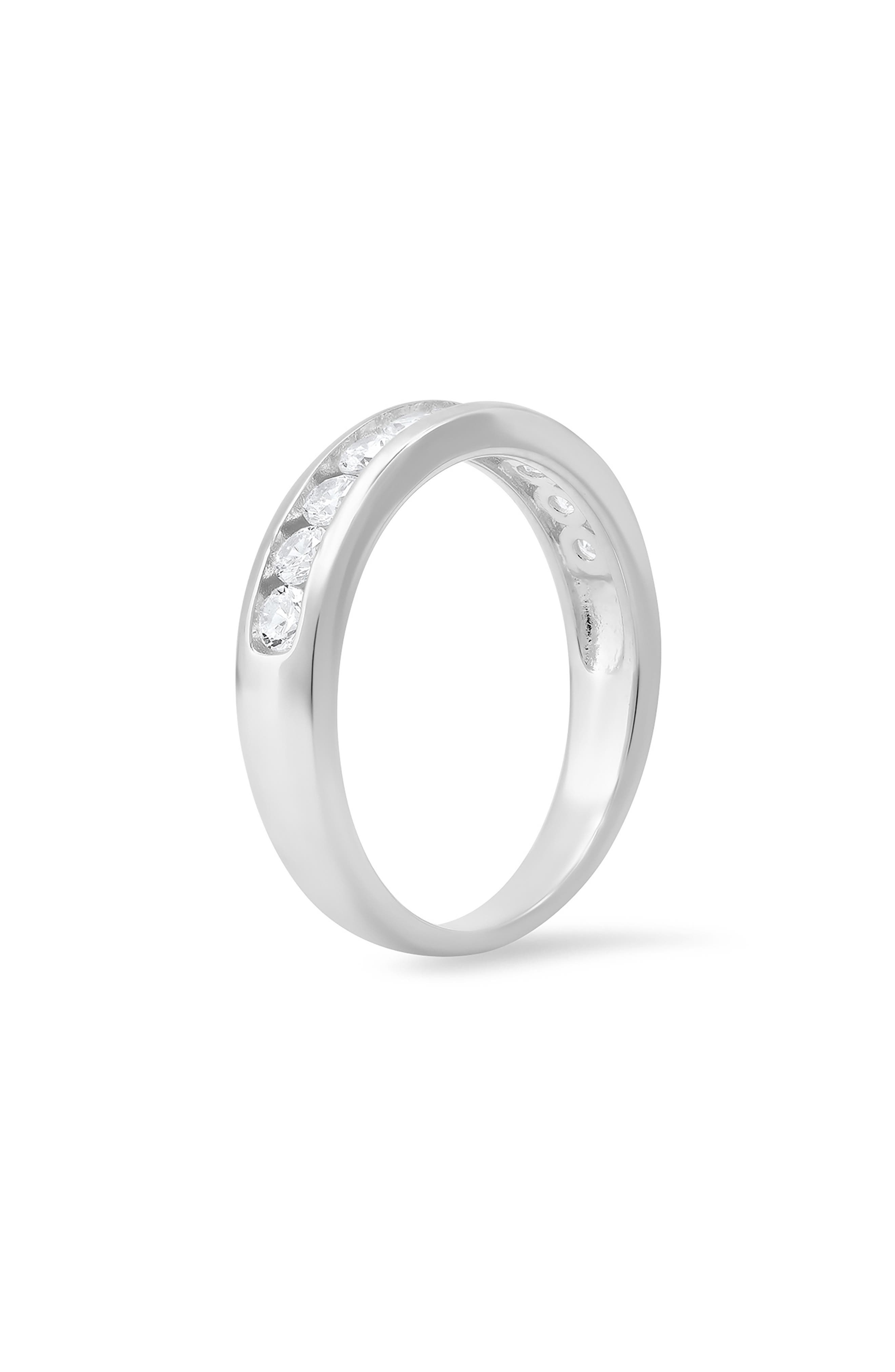 Queen Jewels Sterling Silver Channel Set Cubic Zirconia Ring
