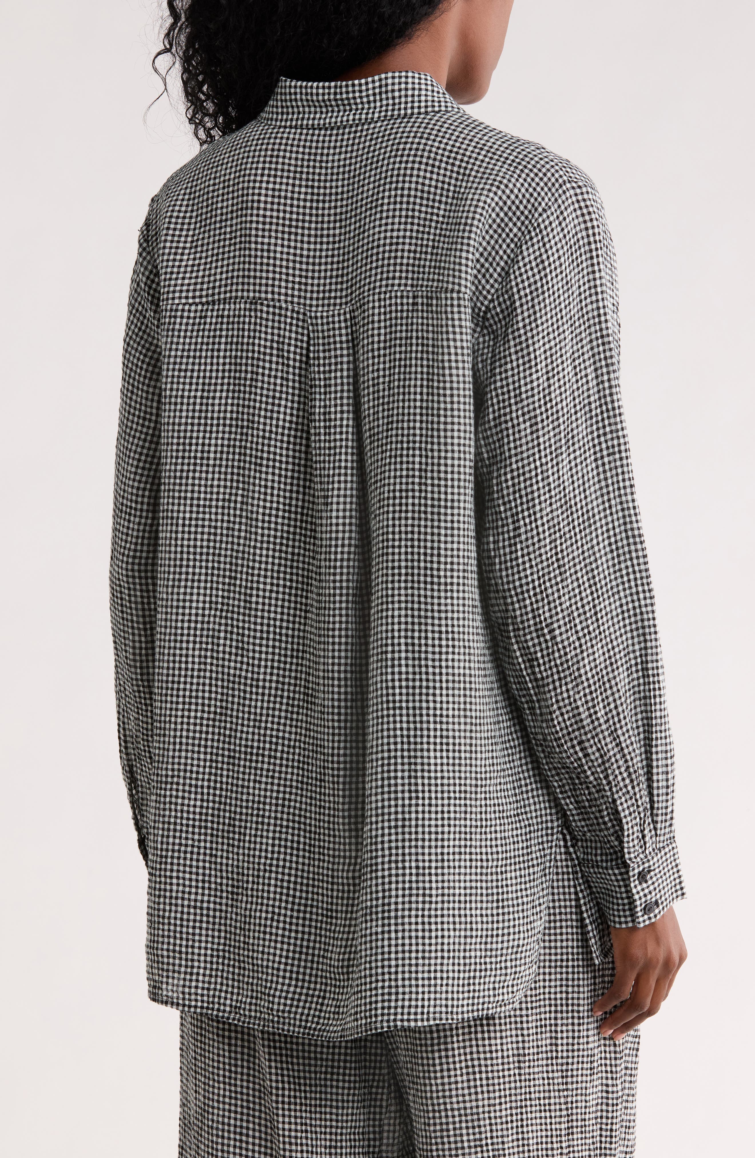 Eileen Fisher Classic Collar Organic Cotton Button-Up Shirt