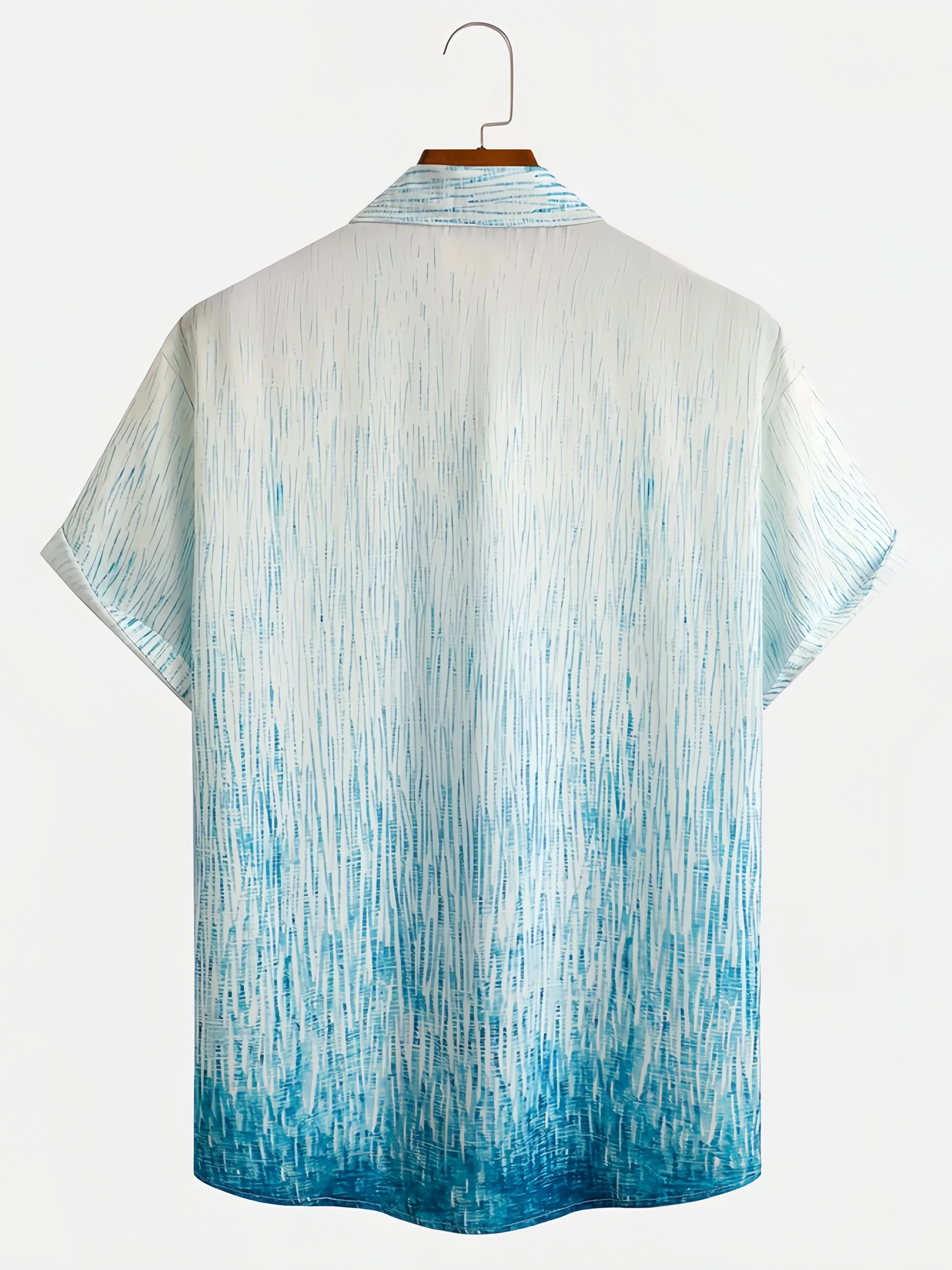 Geometric Abstract Chest Pocket Short Sleeve Casual Shirt