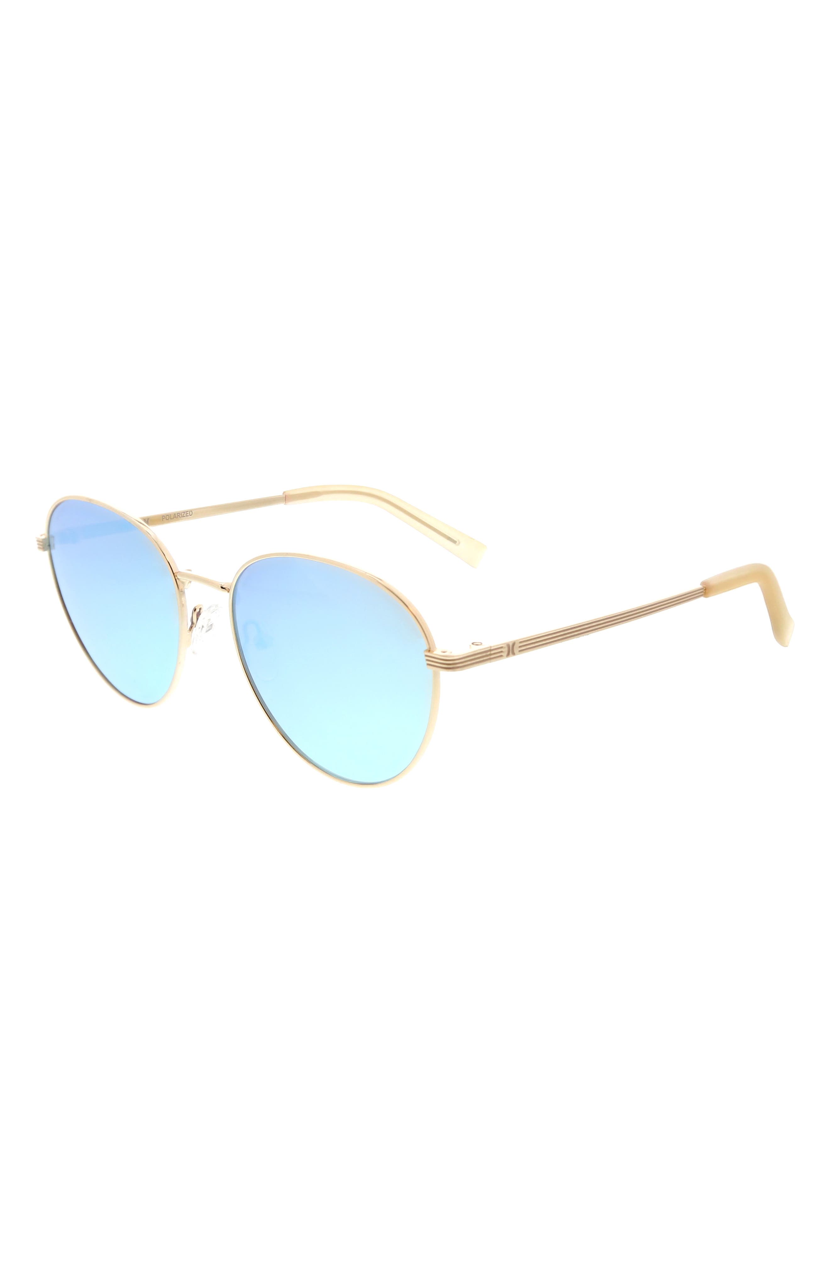Hurley 59mm Polarized Round Sunglasses