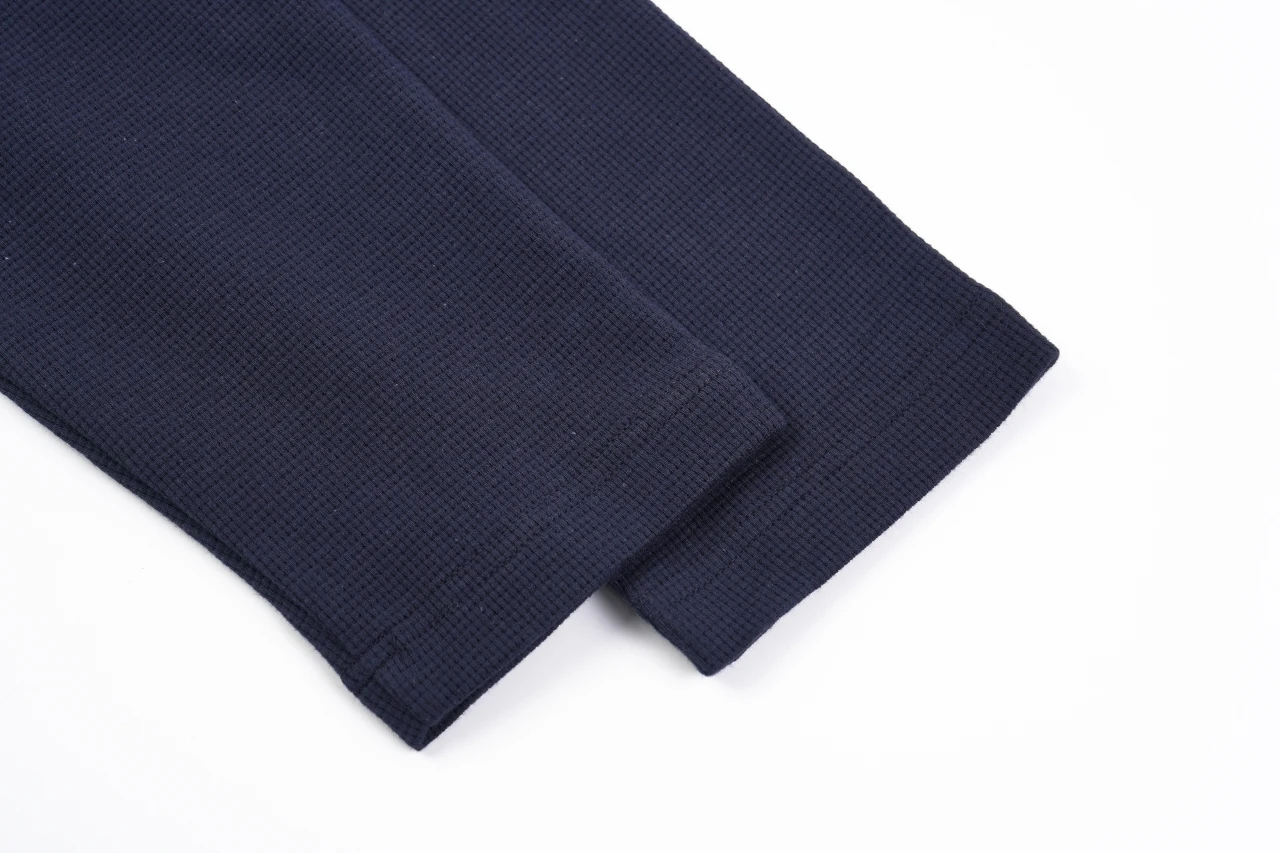 Chrome Hearts Navy Cross Leather Patch Waffle Henley Long Sleeve product photo from LabelPicks