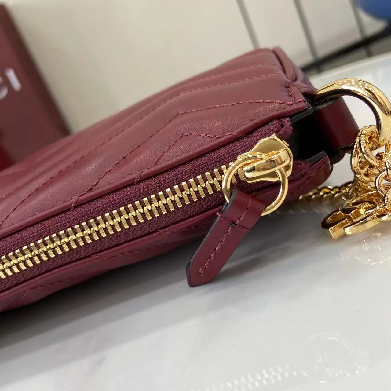 Gucci Red Marmont GG Supreme Canvas Shoulder Bag product photo from LabelPicks