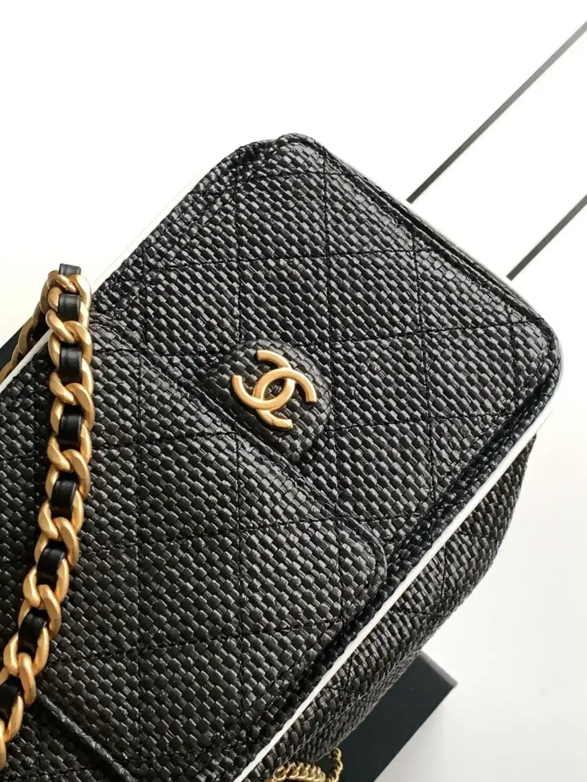 Chanel White Straw Woven Bucket Bag product photo from LabelPicks