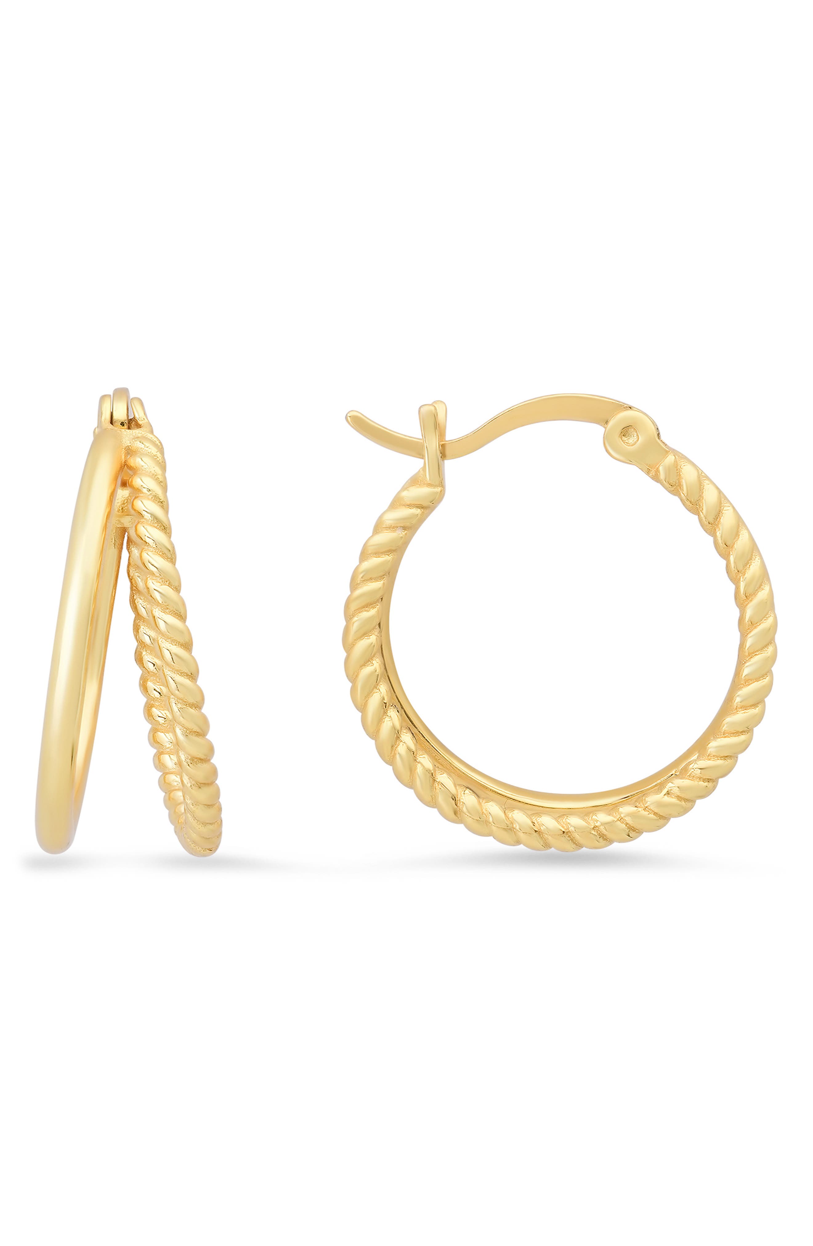 Queen Jewels Twisted Rope Hoop Earrings