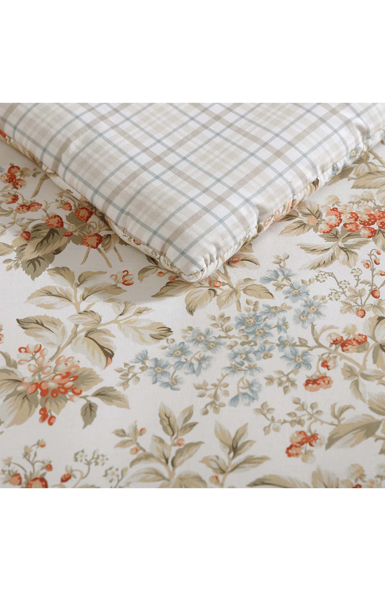 Laura Ashley Cotton 3-Piece Comforter & Sham Quilt Set