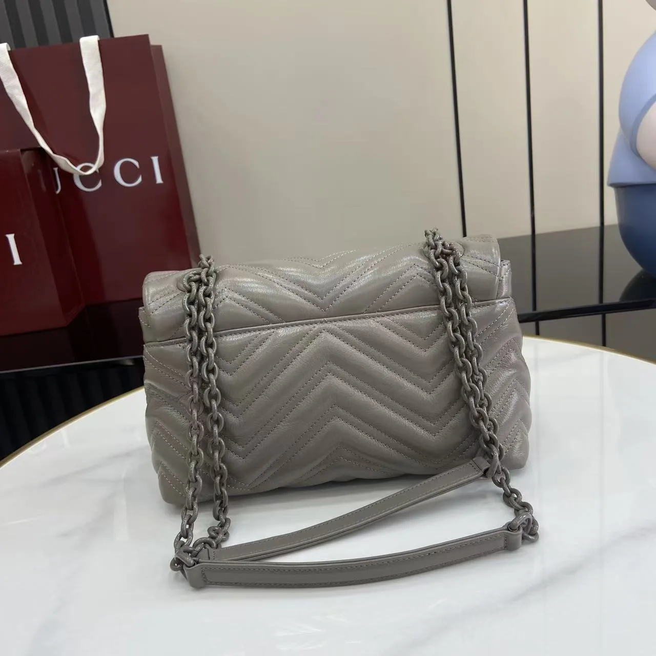 Gucci Grey Marmont GG Supreme Canvas Shoulder Bag product photo from LabelPicks