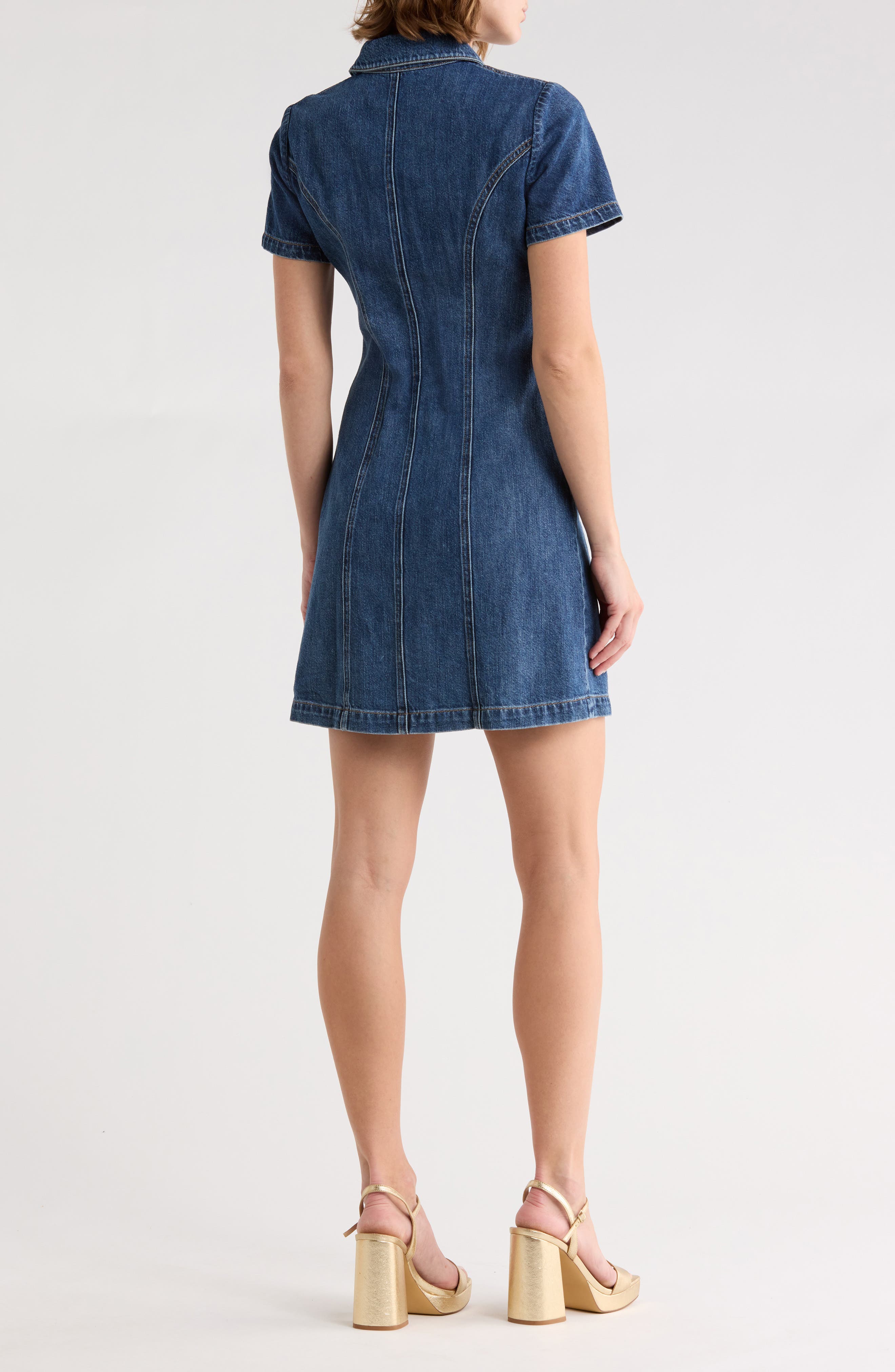 Alice + Olivia Jamie Denim Mini Shirtdress