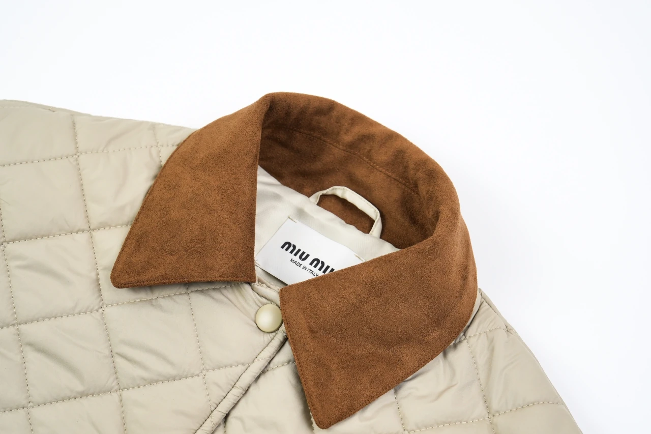 Miu Miu Beige Diamond Quilted Padded Jacket product photo from LabelPicks