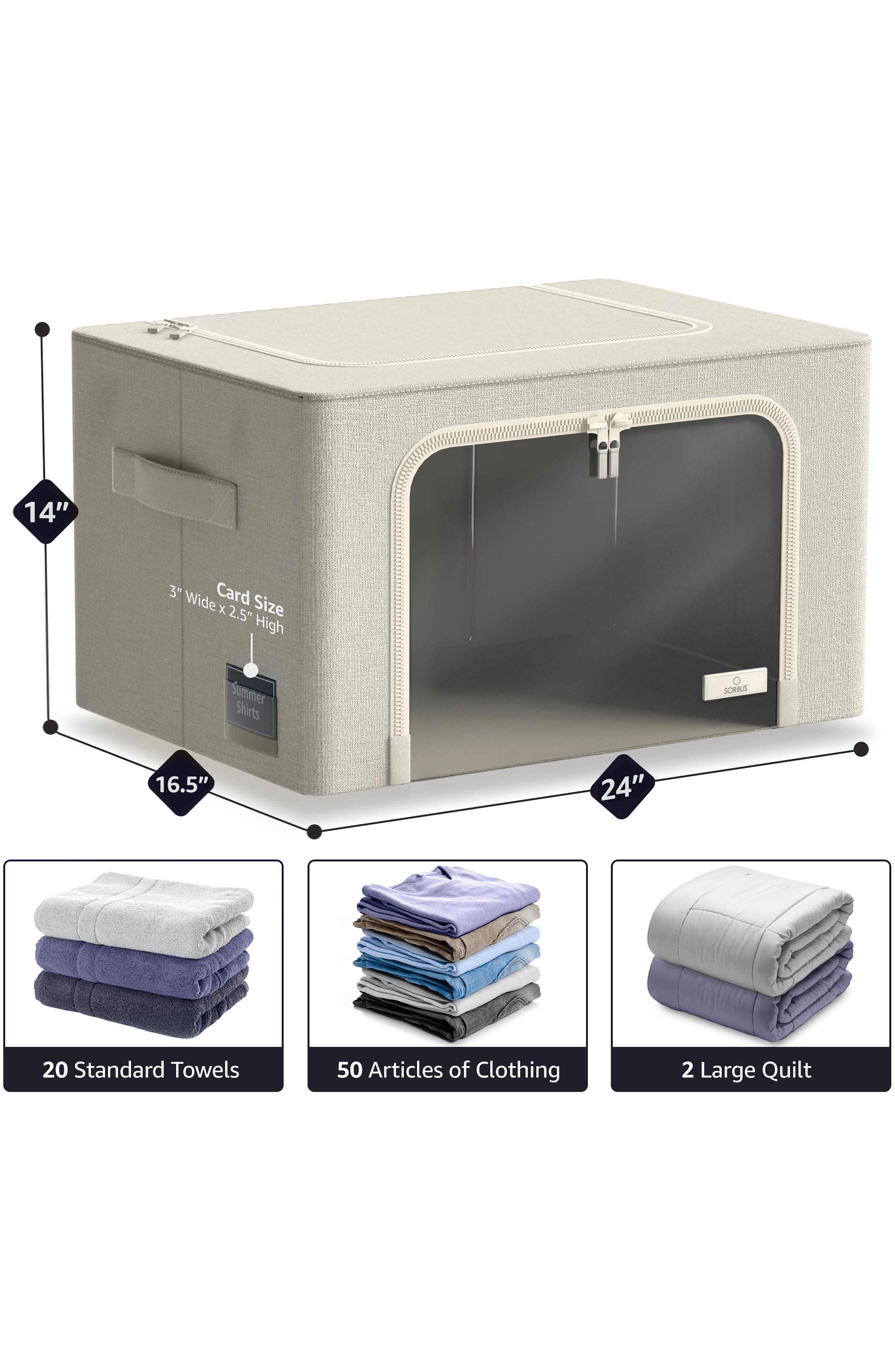 SORBUS 4-Pack Jumbo Foldable Storage Boxes