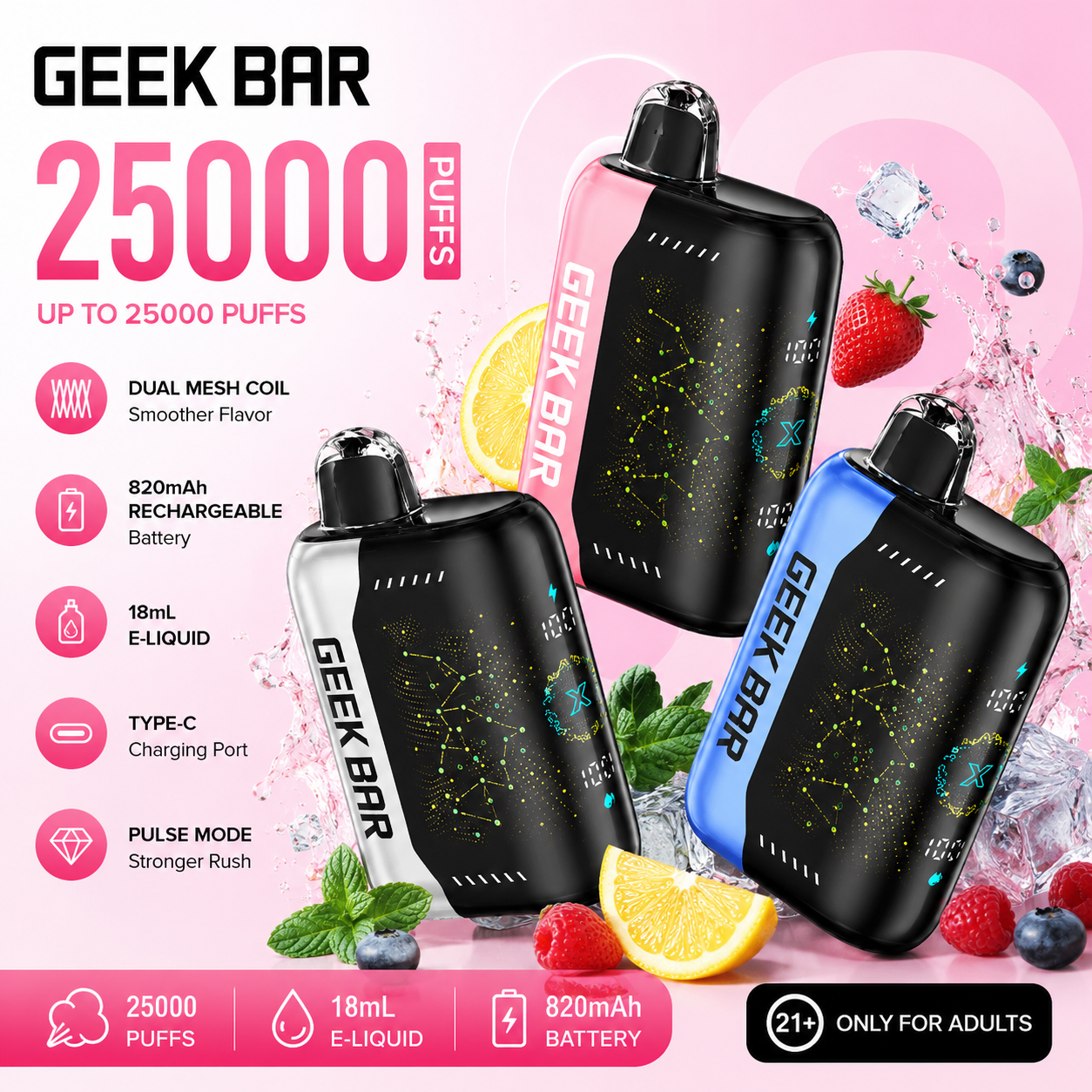 🔥GEEK BAR Disposable e-cigarettes - 25000 puffs👉Delivered Within 1–3 Business Days