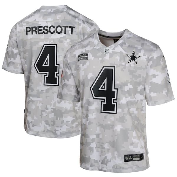 Dak Prescott Dallas Cowboys Nike Youth 2024 Salute to Service Game Jersey - Arctic Camo