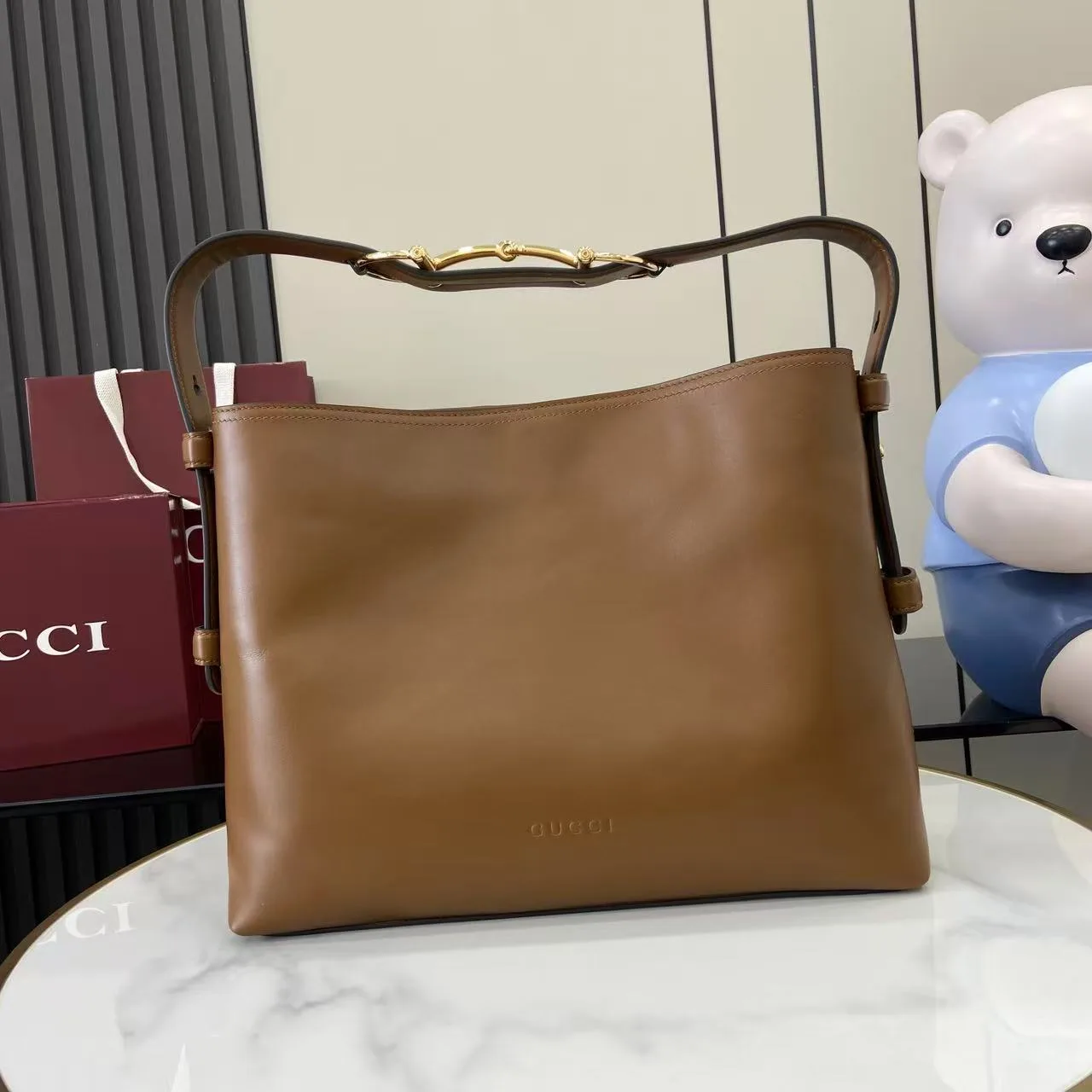 Gucci Brown Smooth Leather Tote Bag product photo from LabelPicks
