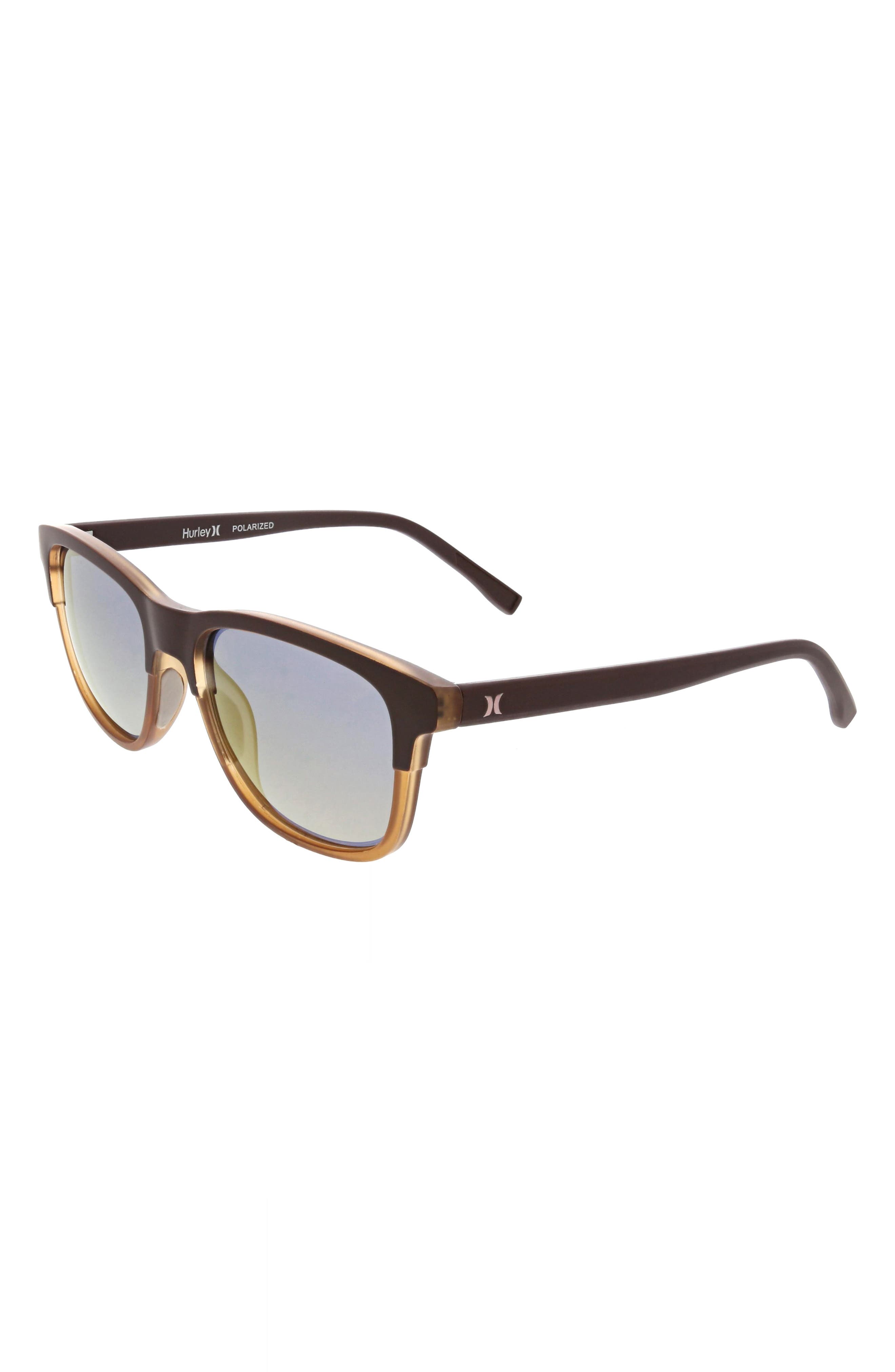 Hurley 55mm Polarized Square Sunglasses