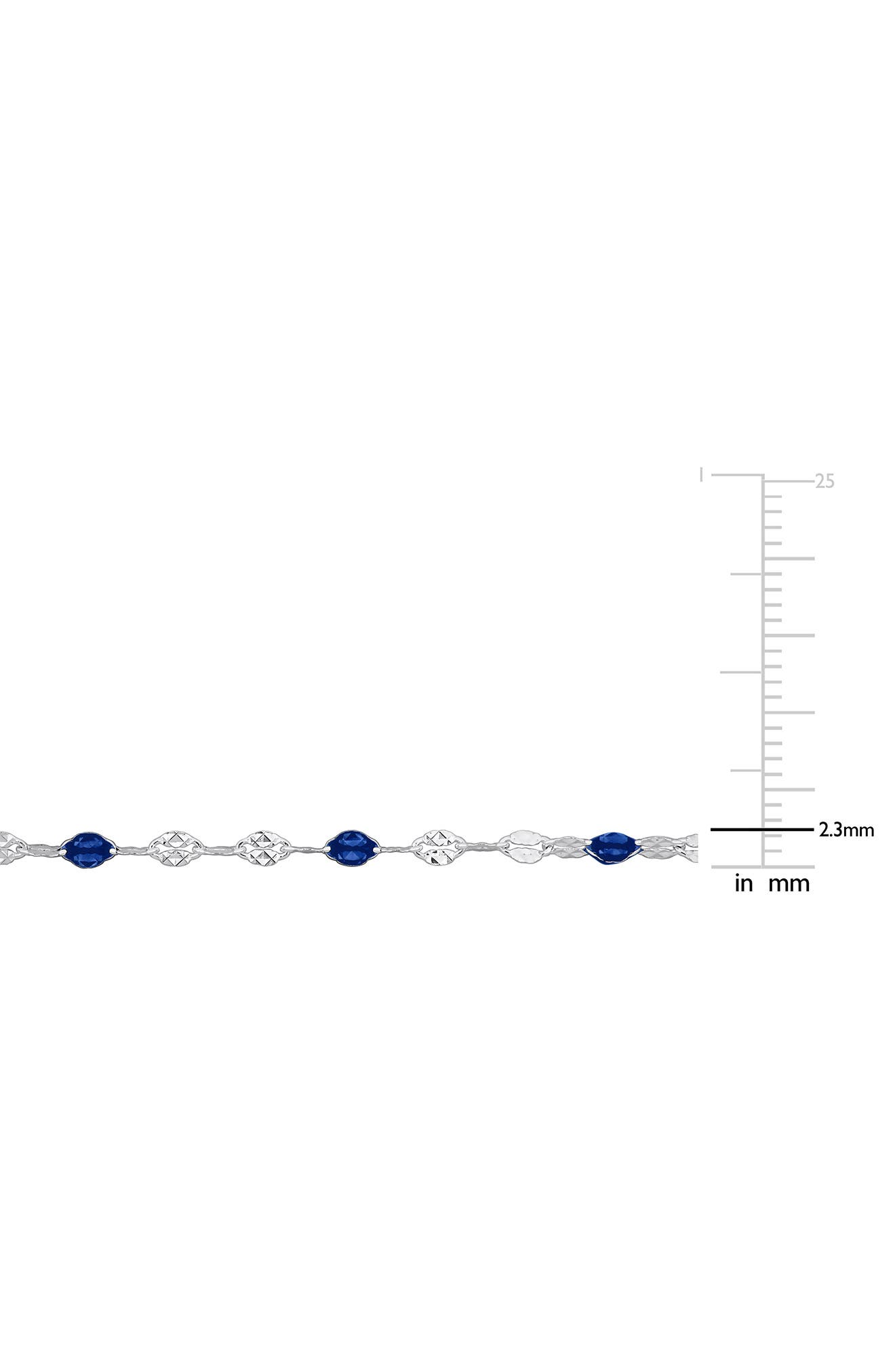 DELMAR Sterling Silver Blue Enamel Station Chain Necklace