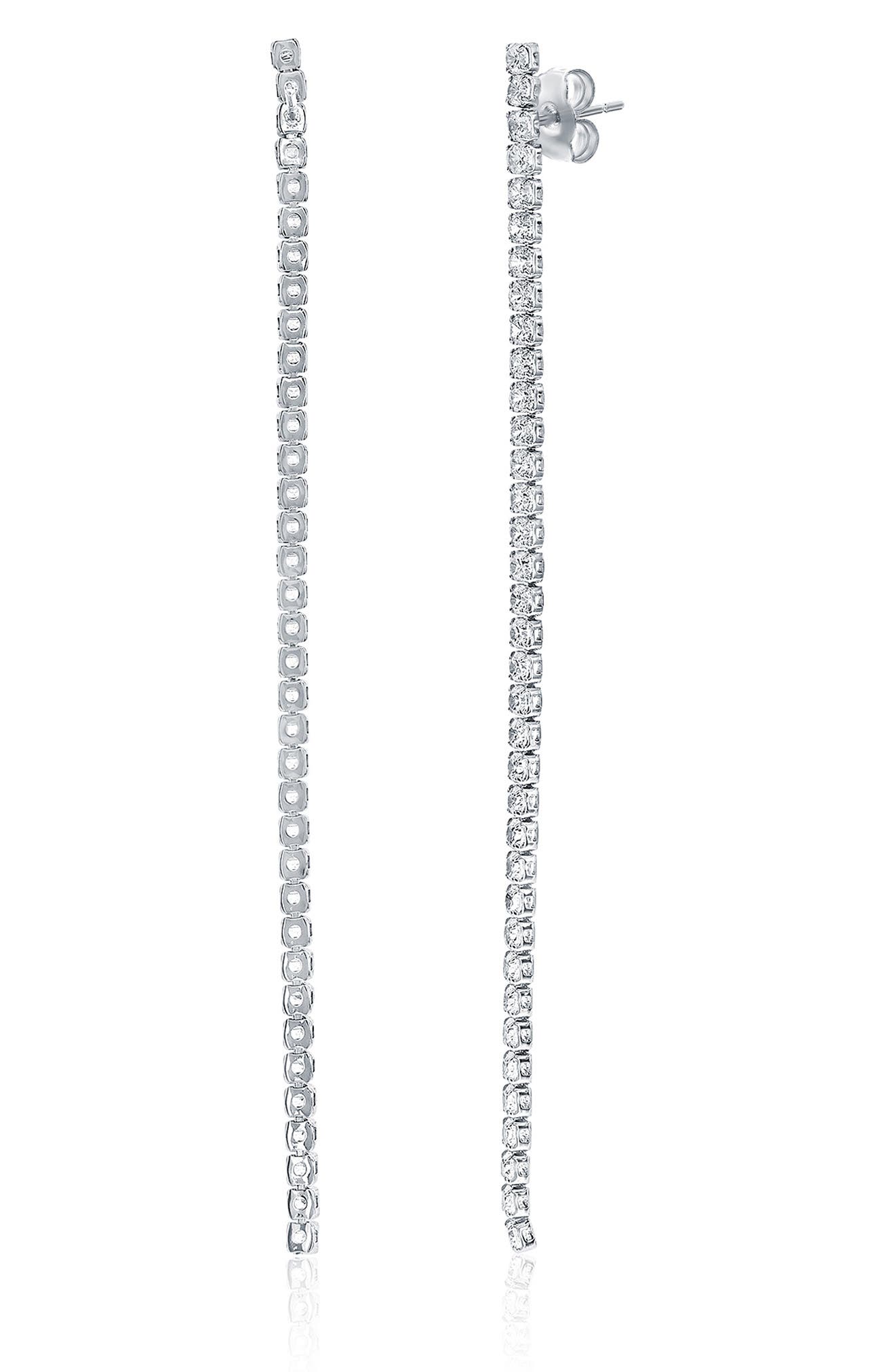 SUZY LEVIAN Cubic Zirconia Linear Drop Earrings