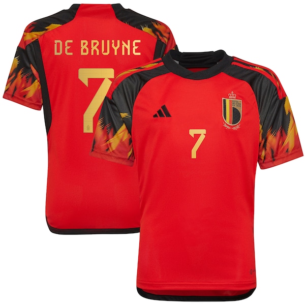 Kevin De Bruyne Belgium National Team adidas Youth 2022/23 Home Replica Jersey - Red