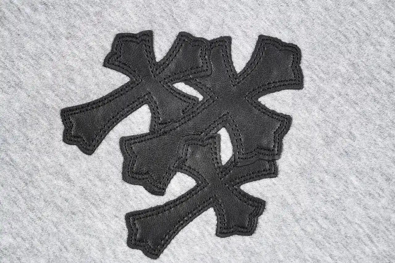 Chrome Hearts Grey Cross Leather Patch Hooded Jacket product photo from LabelPicks