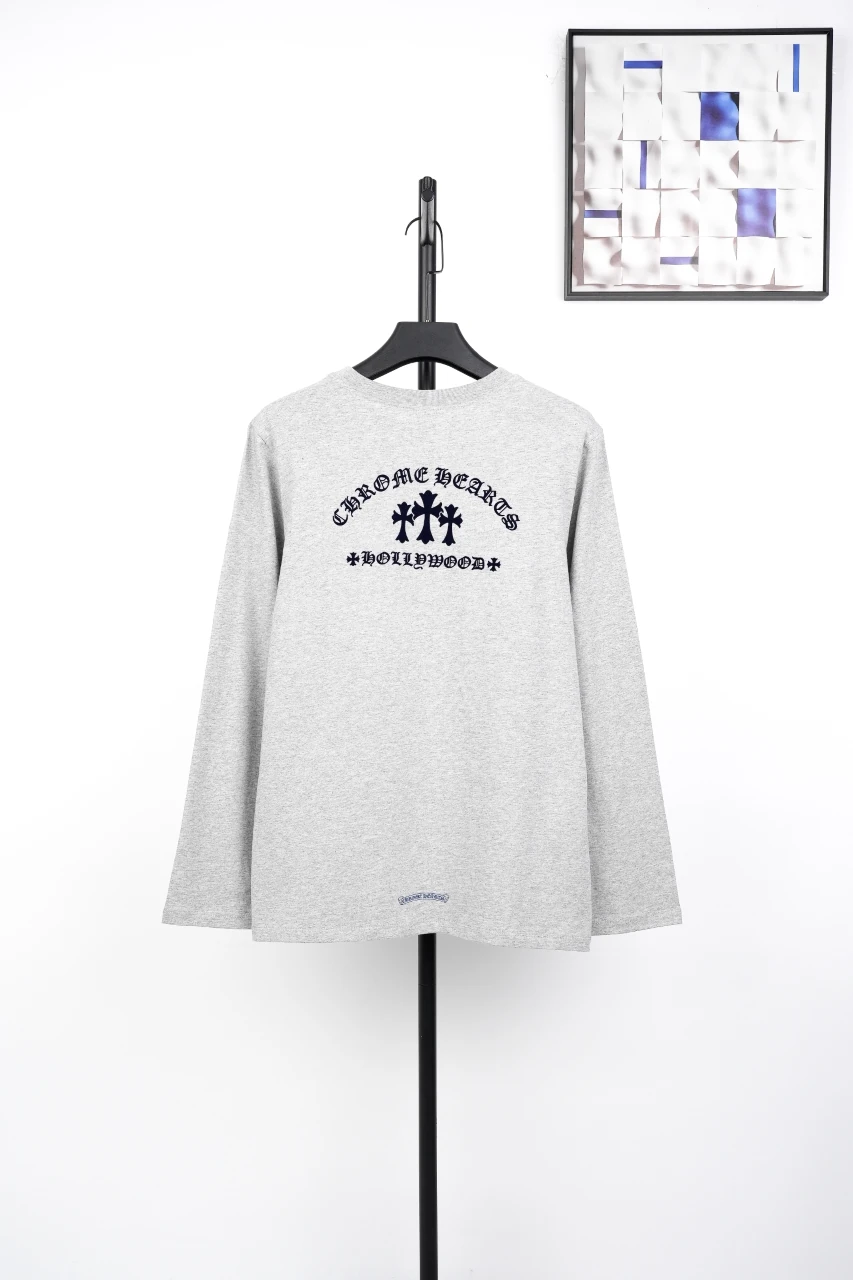 Chrome Hearts Grey Flocked Cross Three Quarter Sleeve T-Shirt product photo from LabelPicks