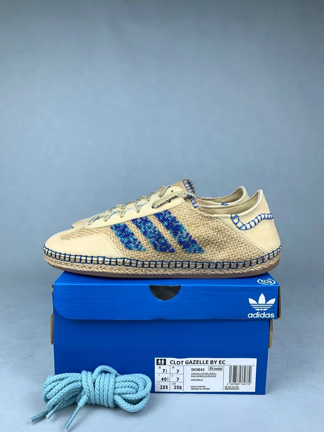 CLOT x adidas Gazelle Linen Khaki Shoes product photo from LabelPicks